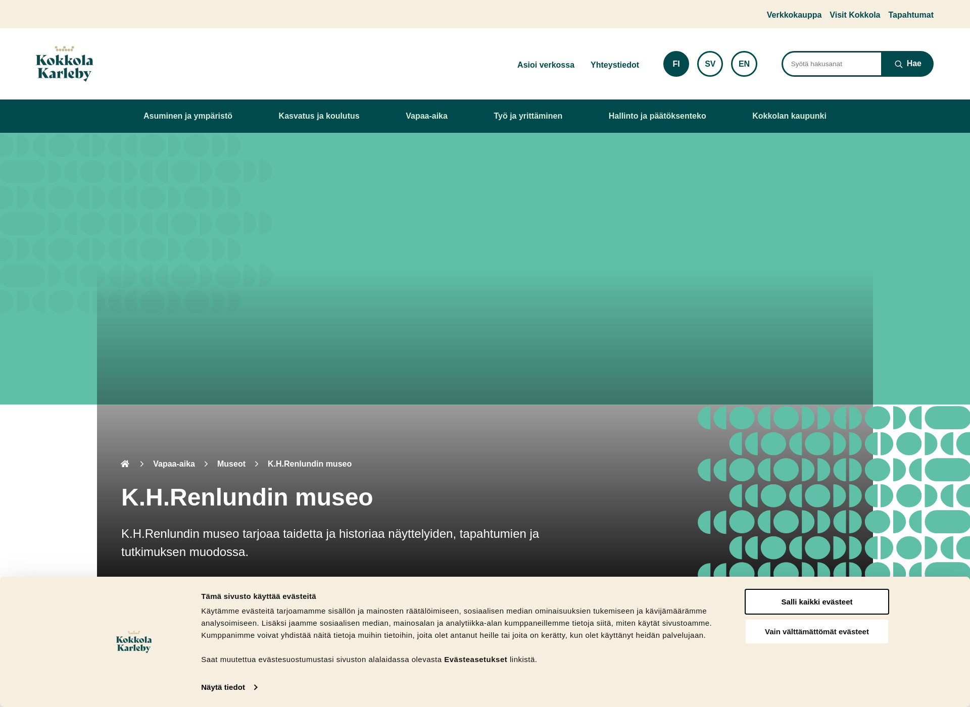 Screenshot for khrenlundmuseum.fi