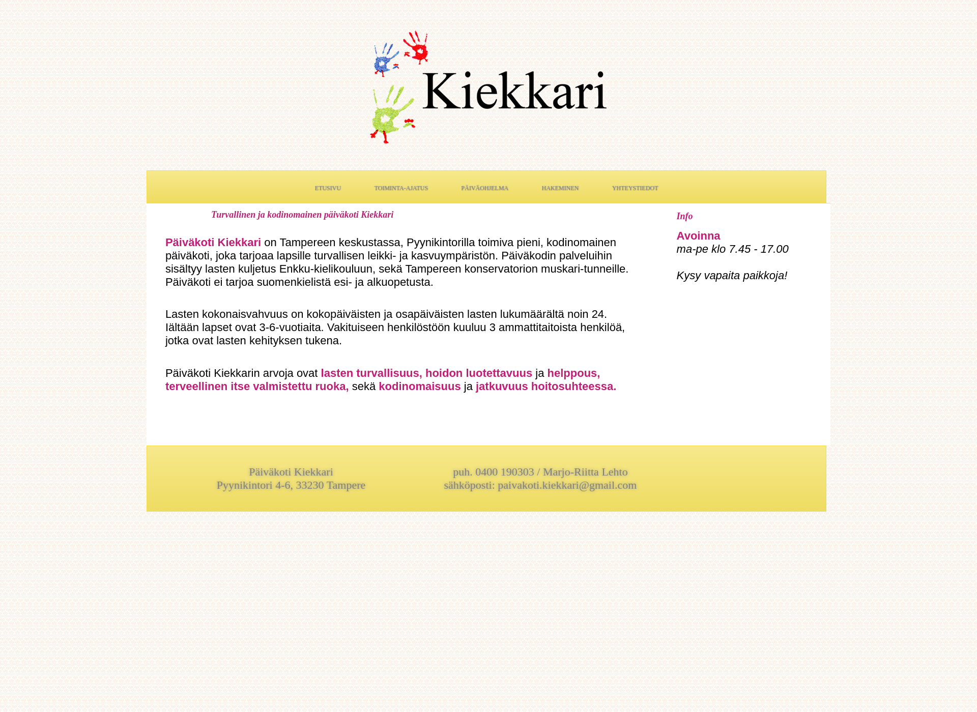 Skärmdump för kiekkari.fi