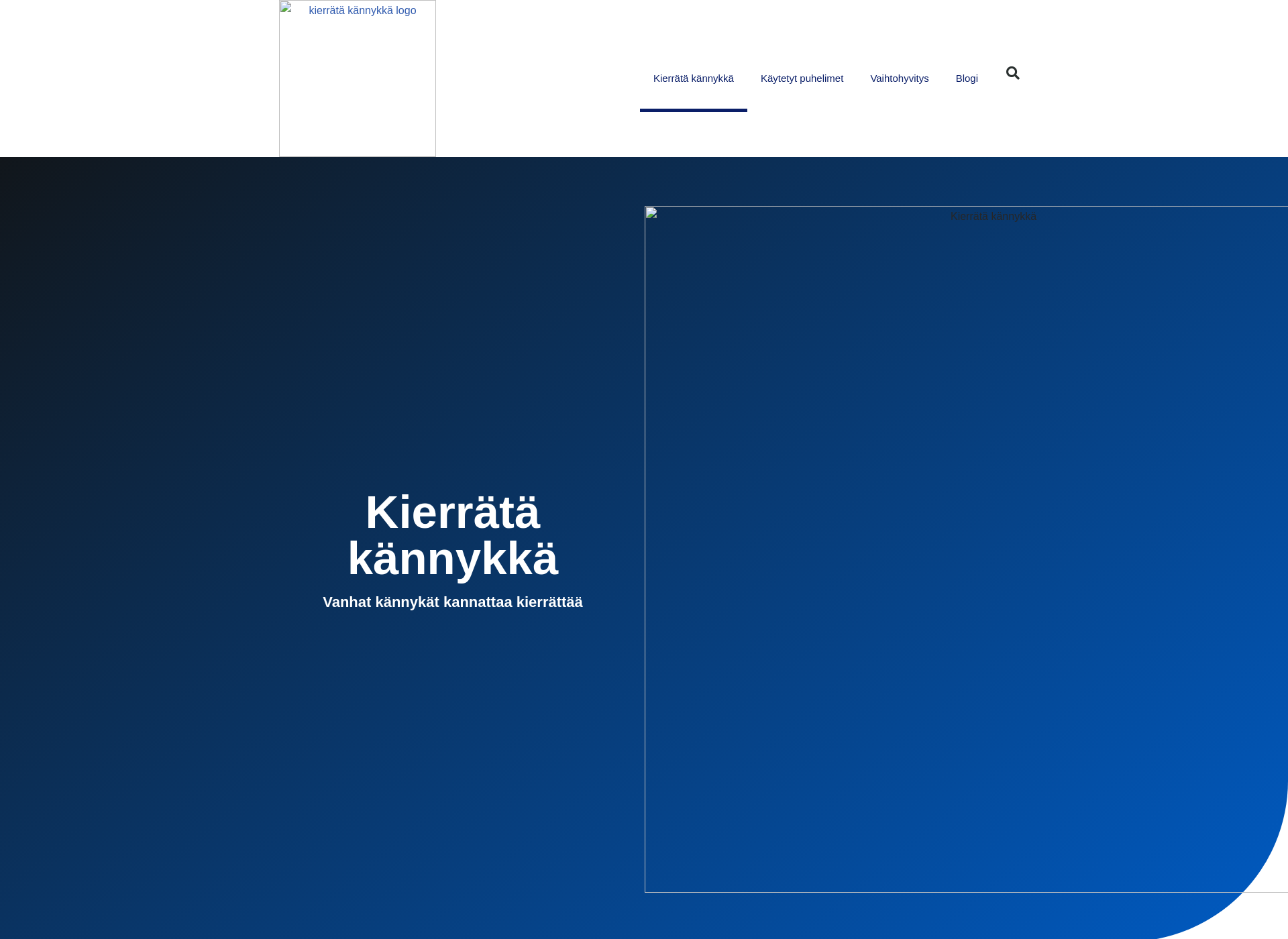 Skärmdump för kierratakannykka.fi