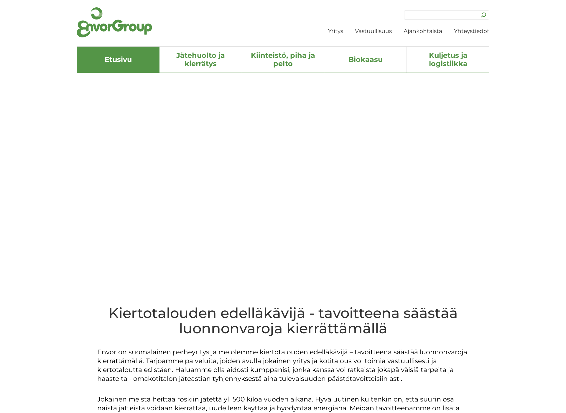 Skärmdump för kierratysohjeet.fi