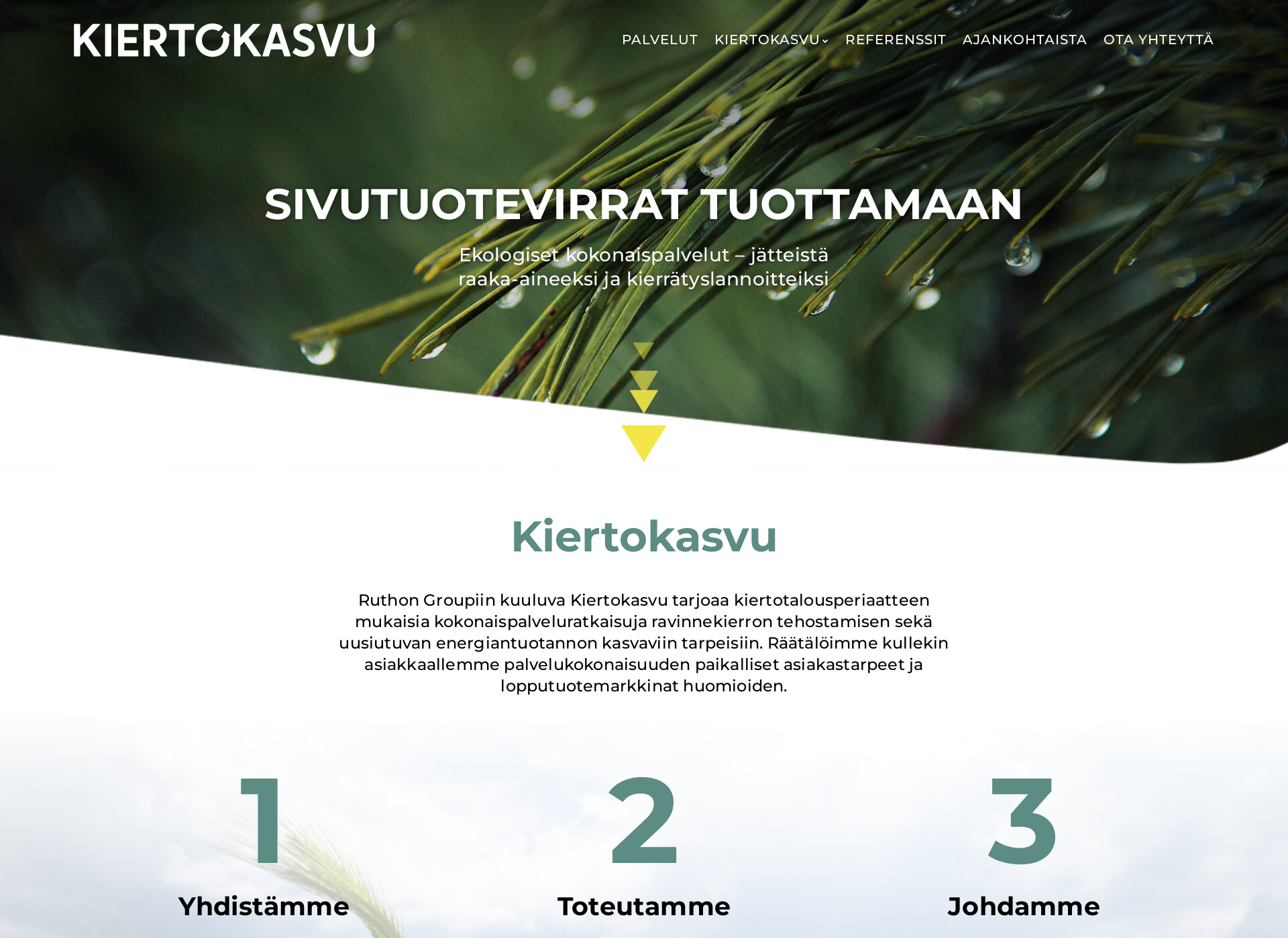 Skärmdump för kiertokasvu.fi