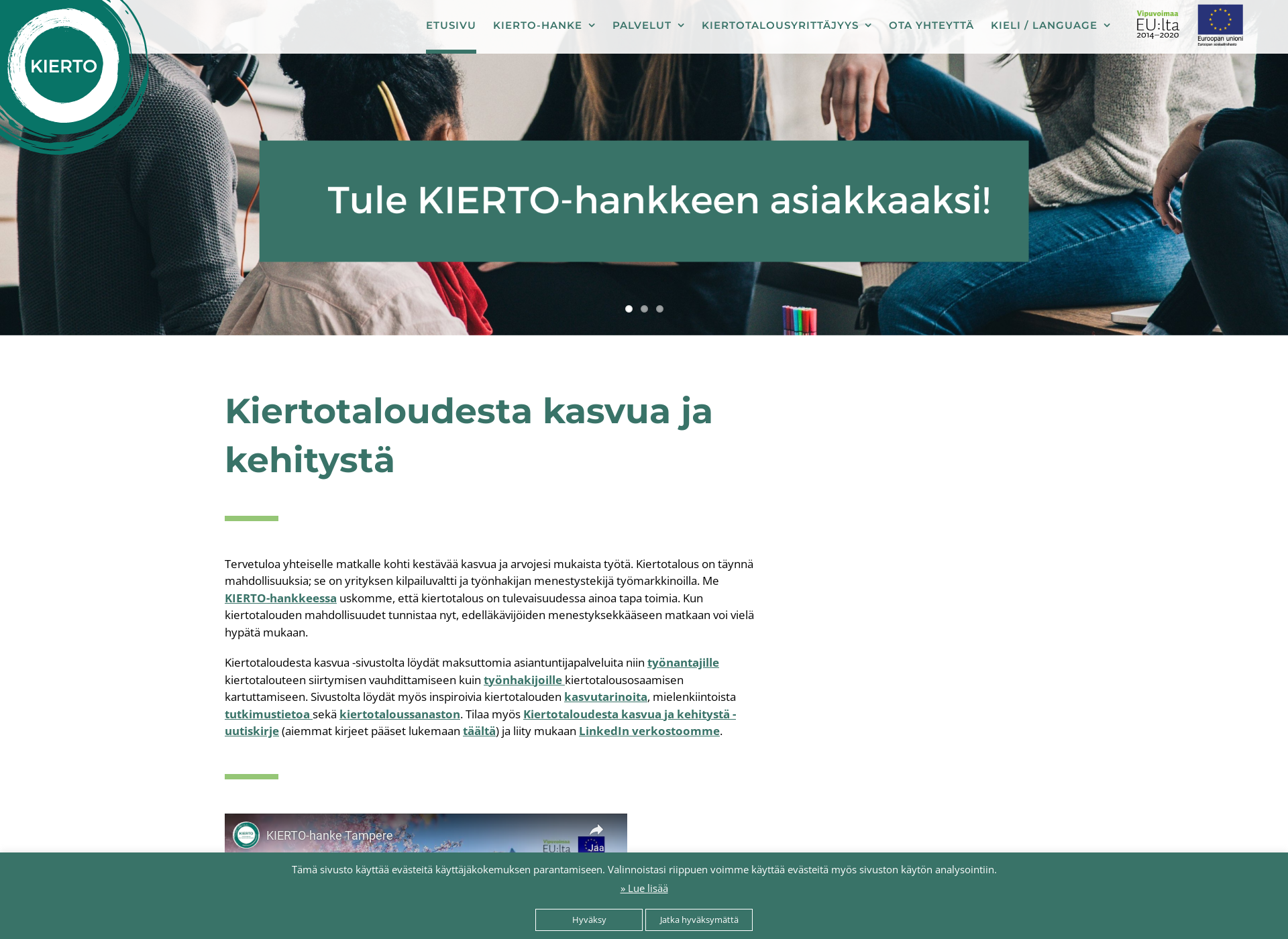 Screenshot for kiertotaloudestakasvua.fi