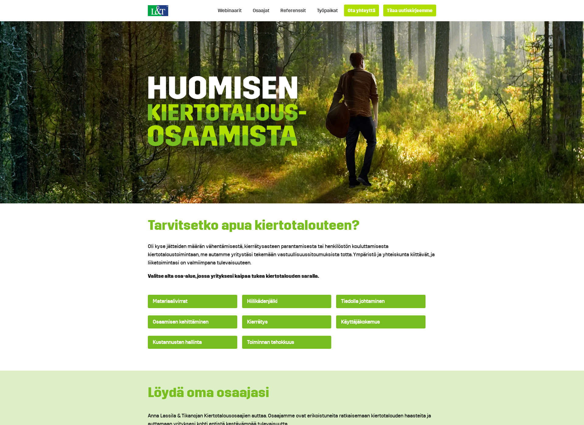 Screenshot for kiertotalousosaajat.fi