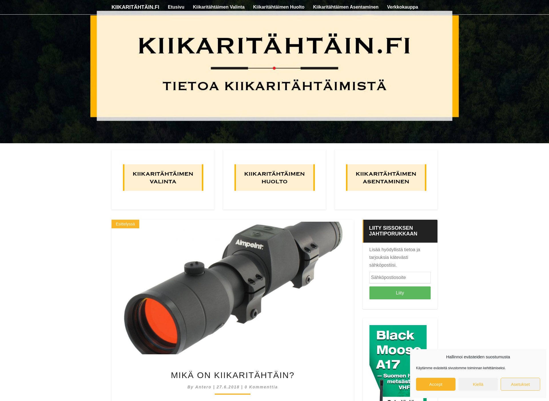 Näyttökuva kiikaritähtäin.fi