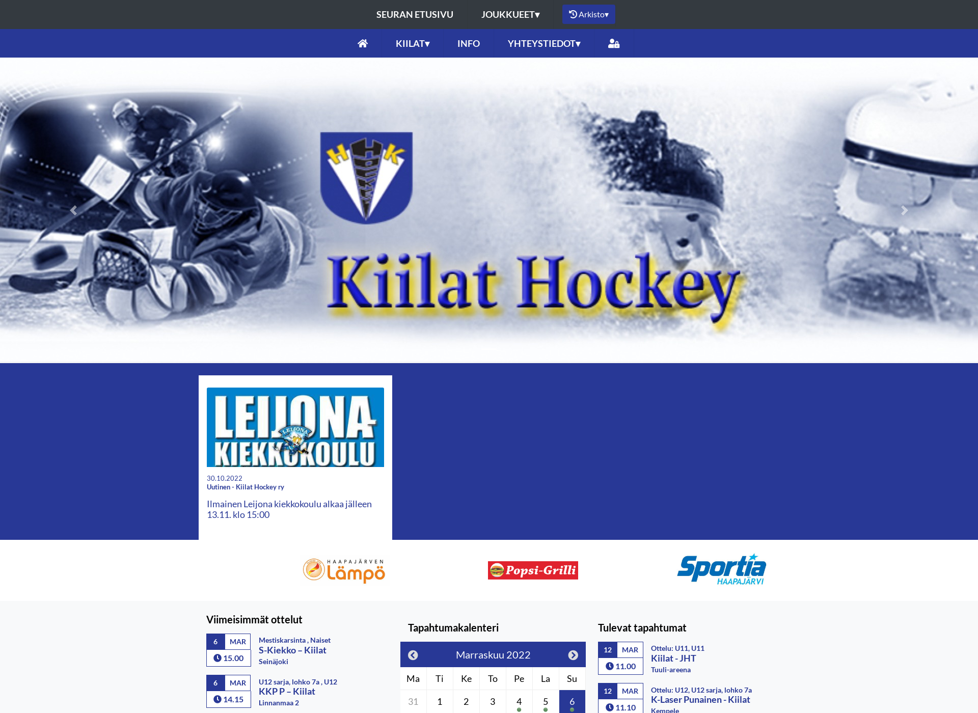 Screenshot for kiilathockey.fi