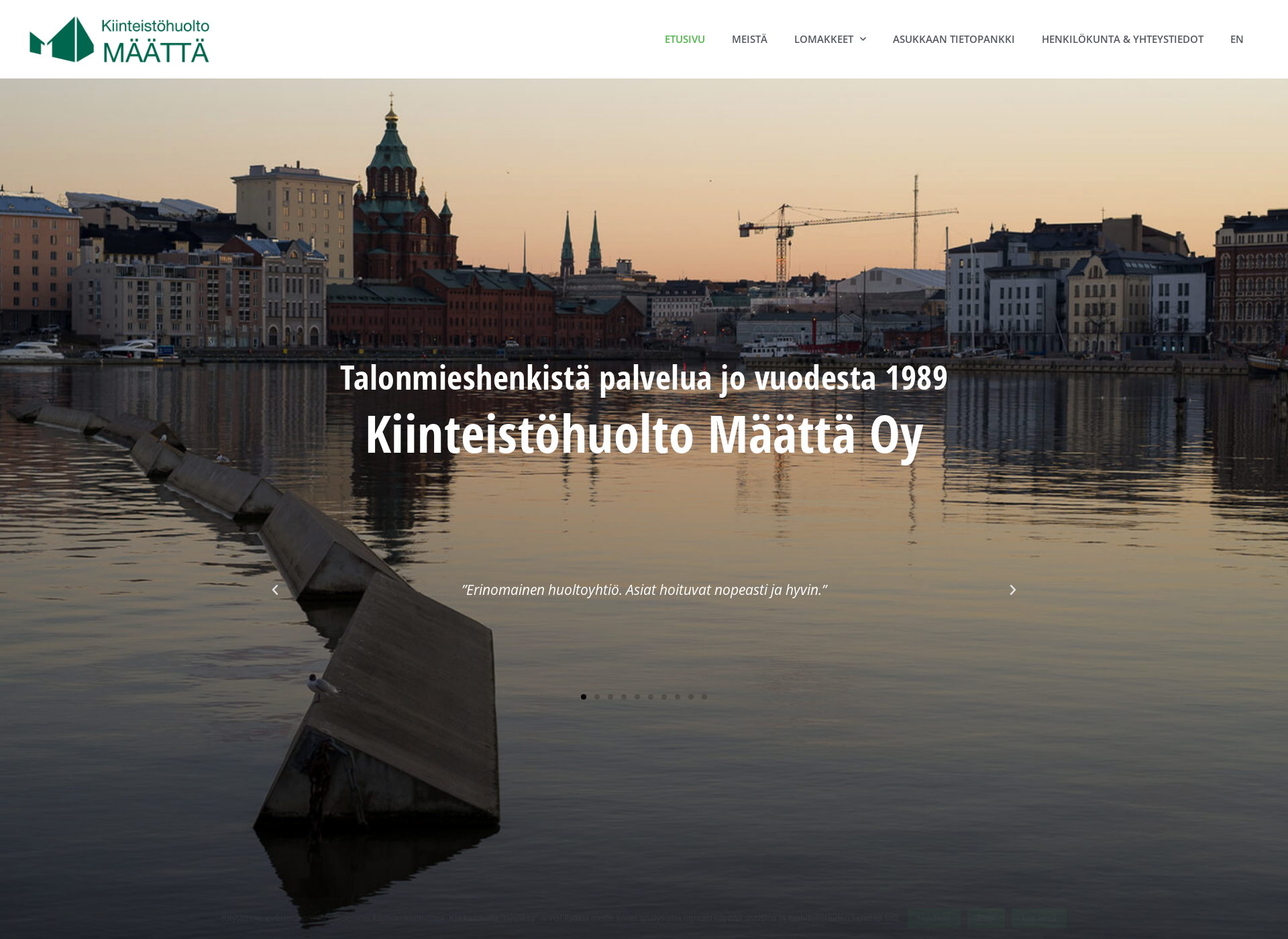 Skärmdump för kiinteistohuoltomaatta.fi