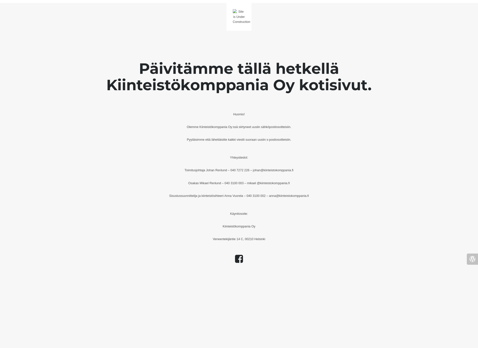 Skärmdump för kiinteistokomppania.fi