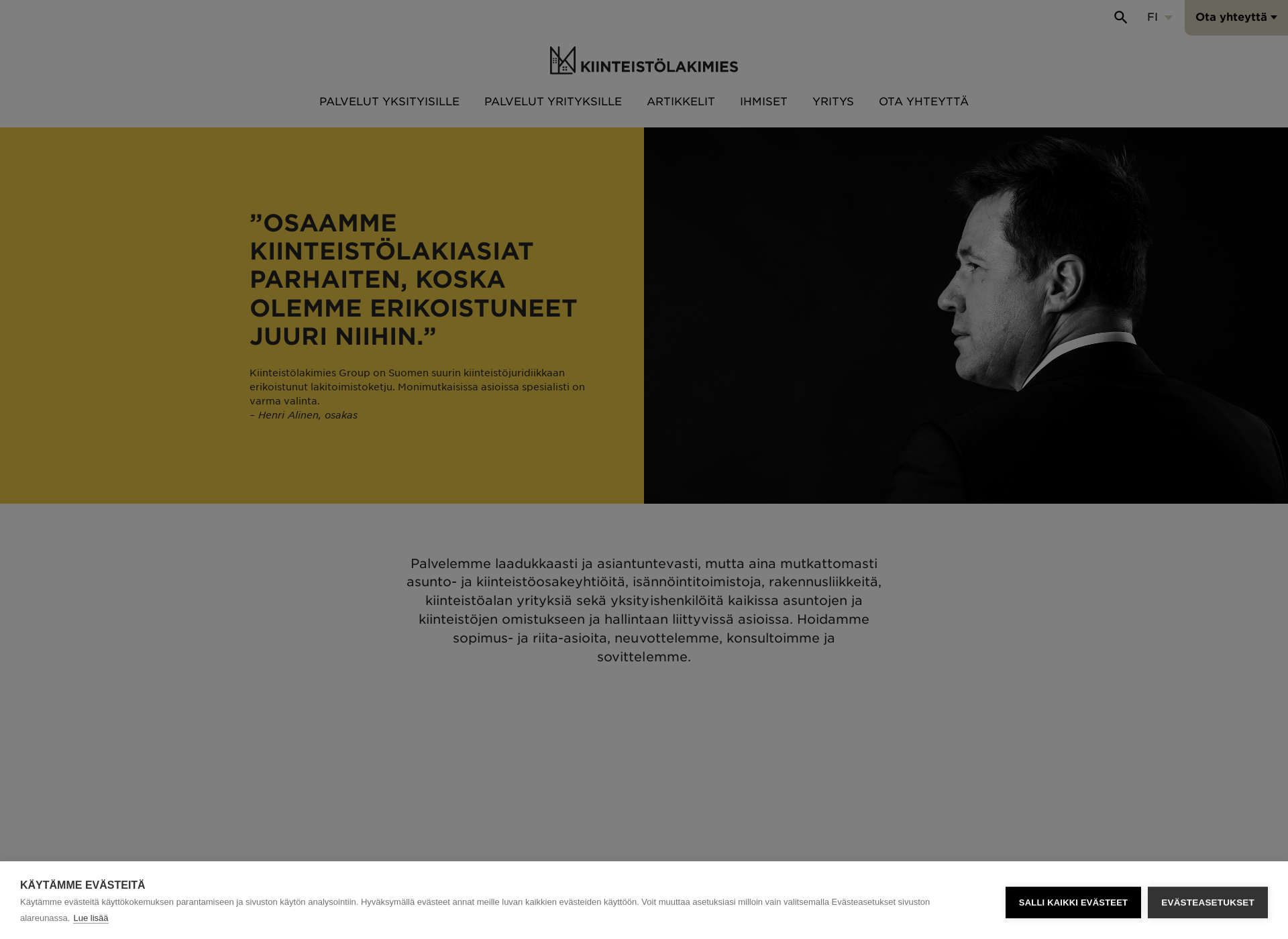 Screenshot for kiinteistolakimies.fi