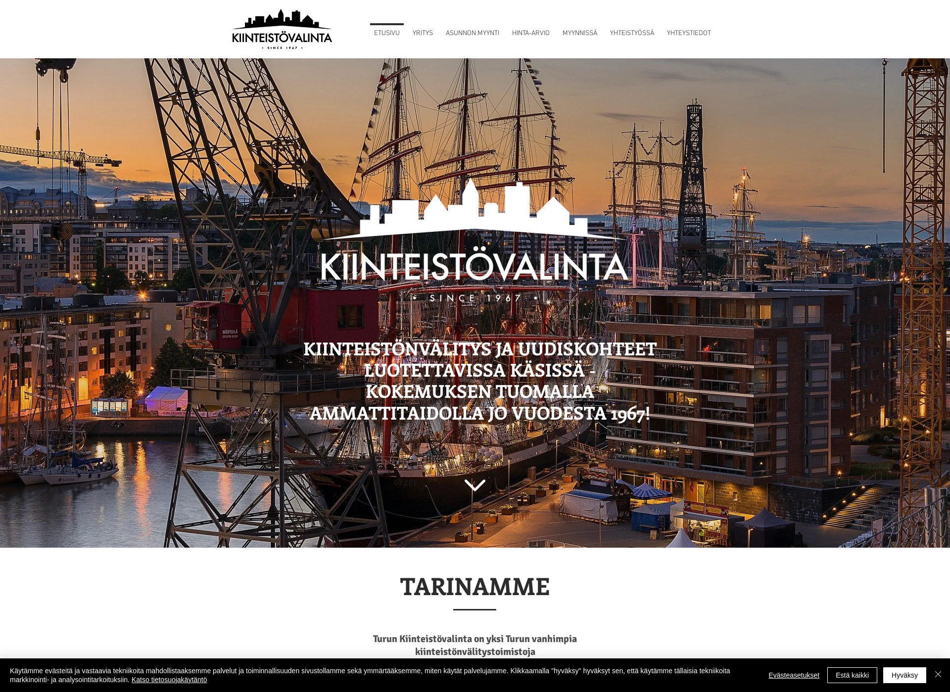 Skärmdump för kiinteistonvalitysturku.fi