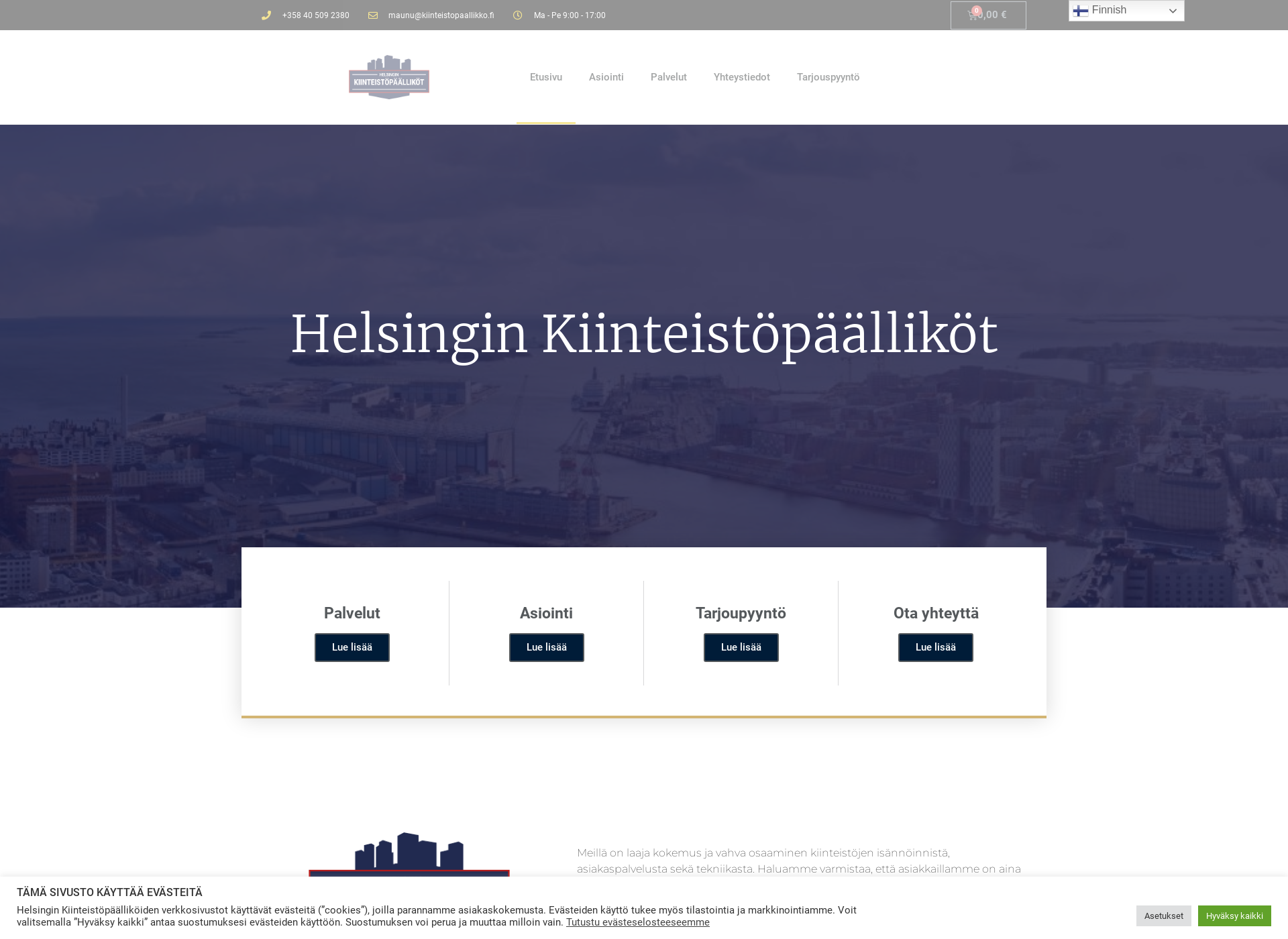 Skärmdump för kiinteistopaallikot.fi