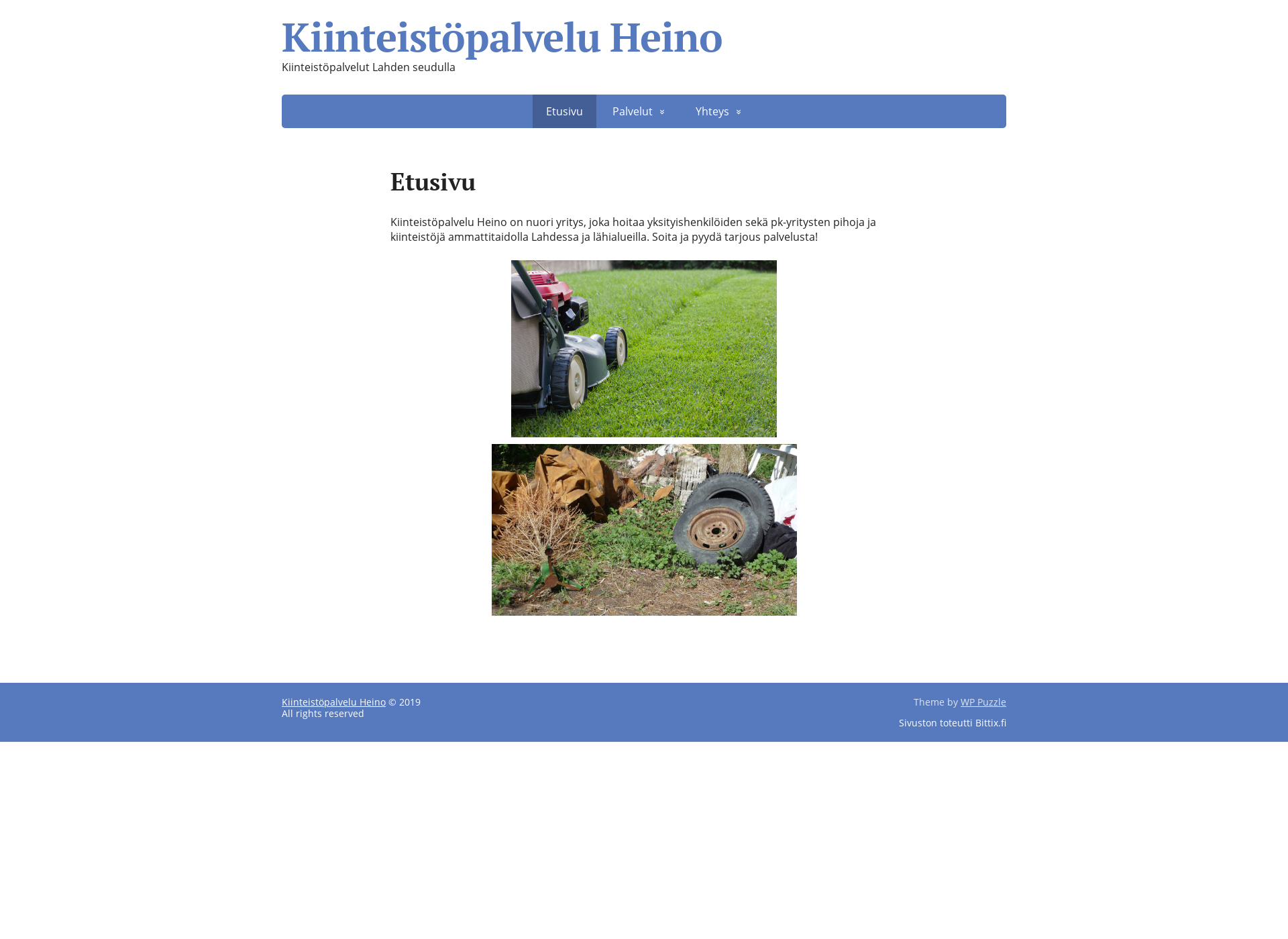 Skärmdump för kiinteistopalveluheino.fi
