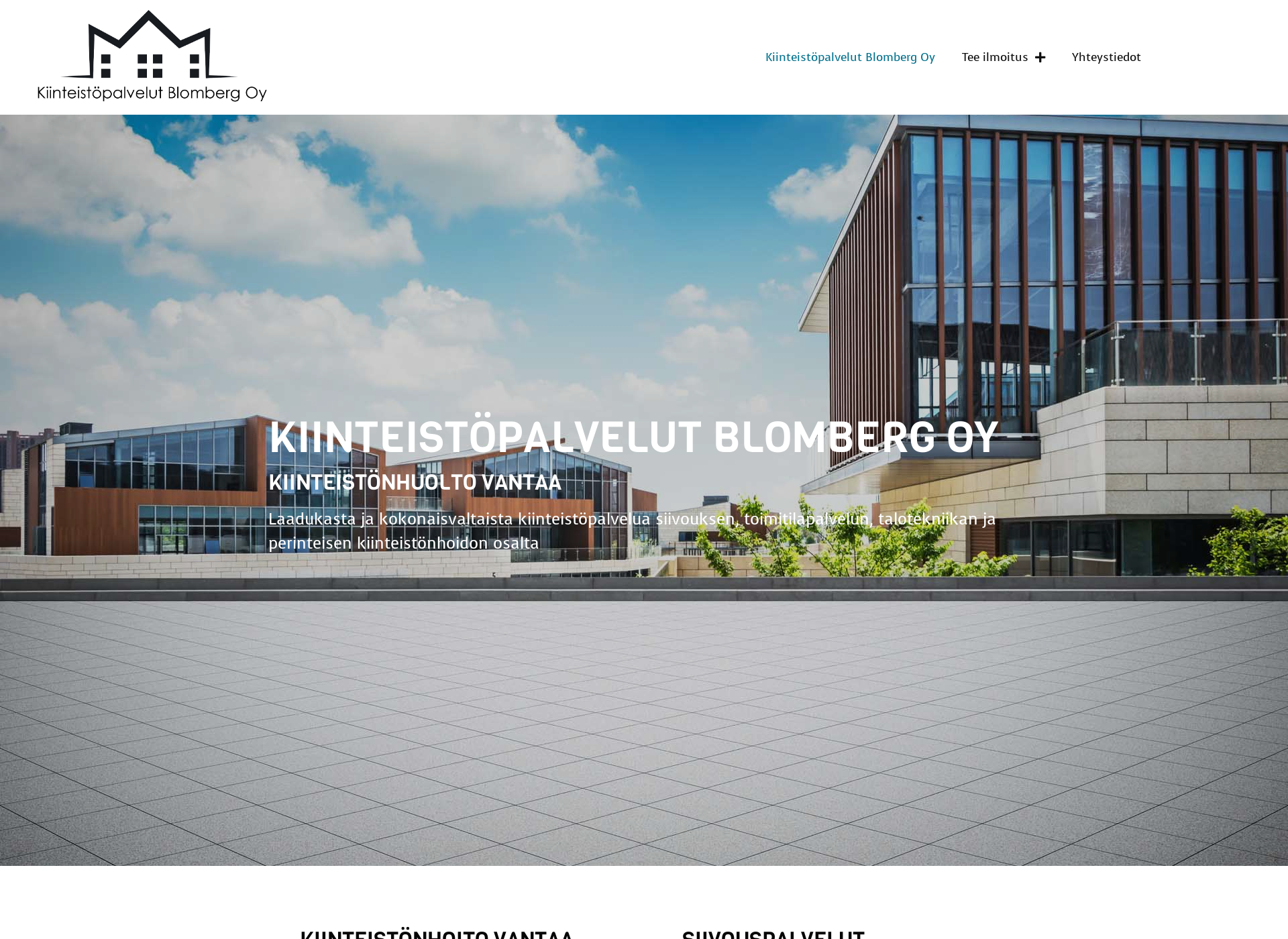 Screenshot for kiinteistopalvelutblomberg.fi