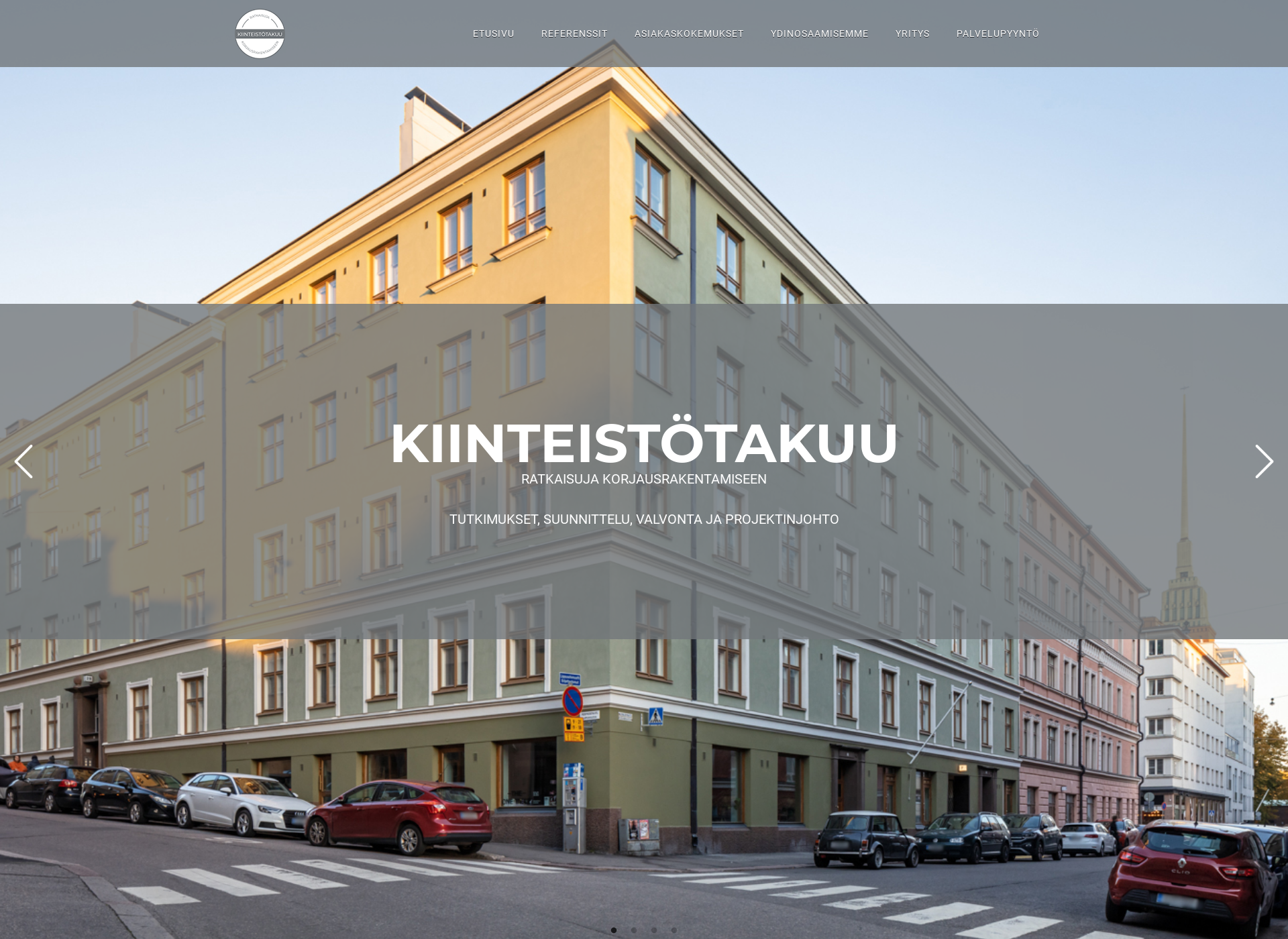 Skärmdump för kiinteistotakuu.fi