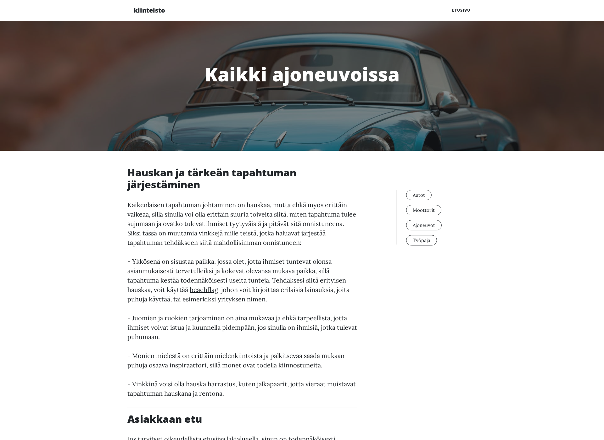 Skärmdump för kiinteistotarina-isannointi.fi