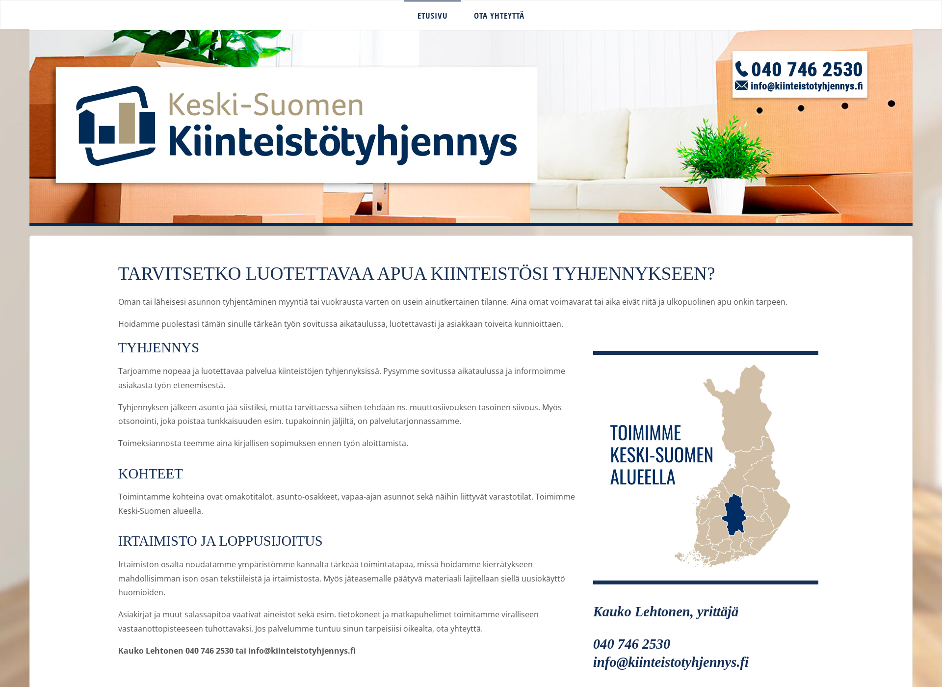 Screenshot for kiinteistotyhjennys.fi