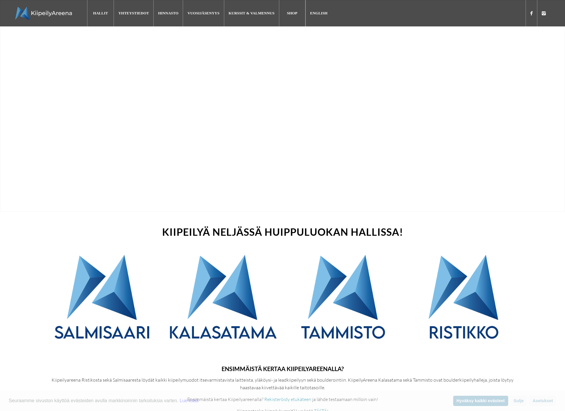 Skärmdump för kiipeilyareenakalasatama.fi