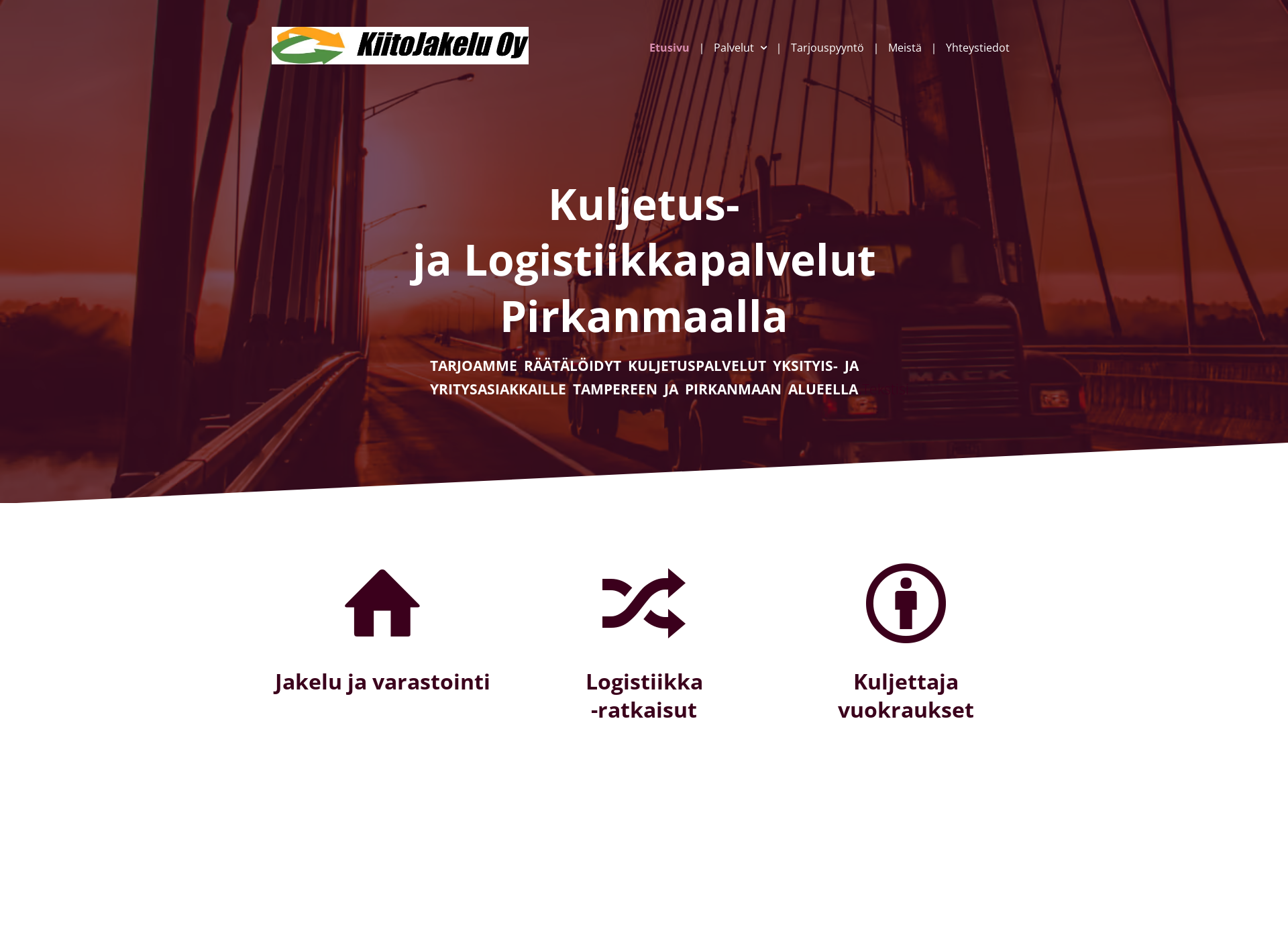 Skärmdump för kiitojakelu.fi
