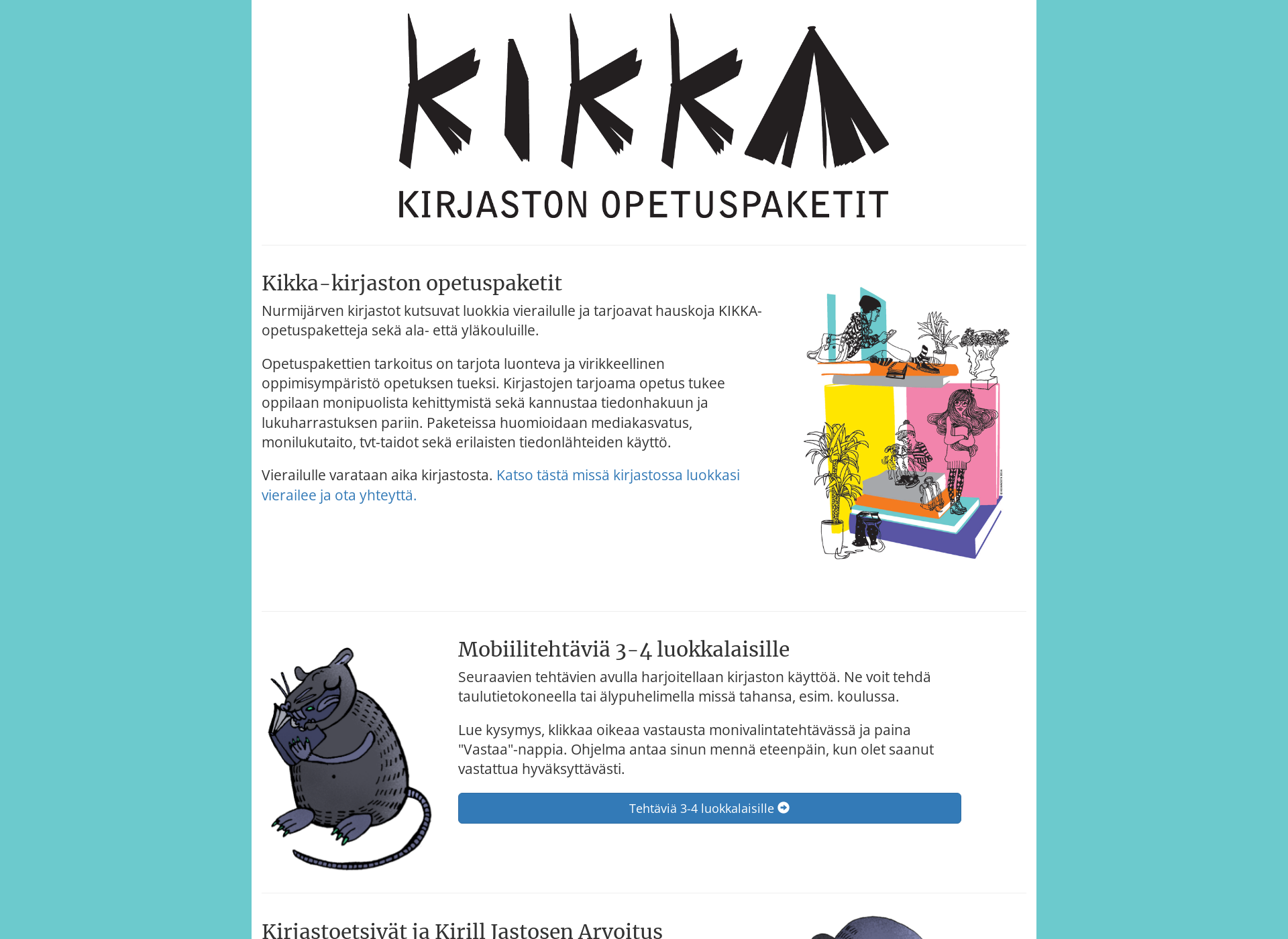 Skärmdump för kikkaopetuspaketit.fi