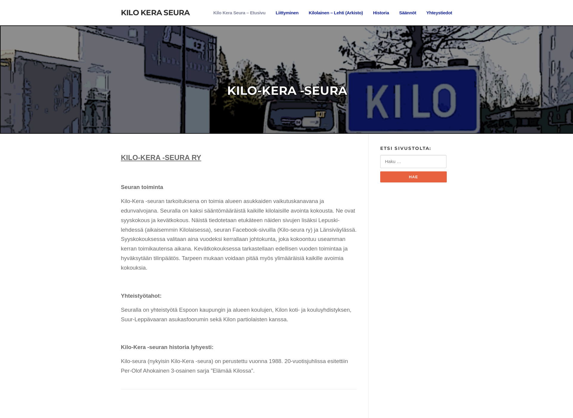 Screenshot for kilokeraseura.fi