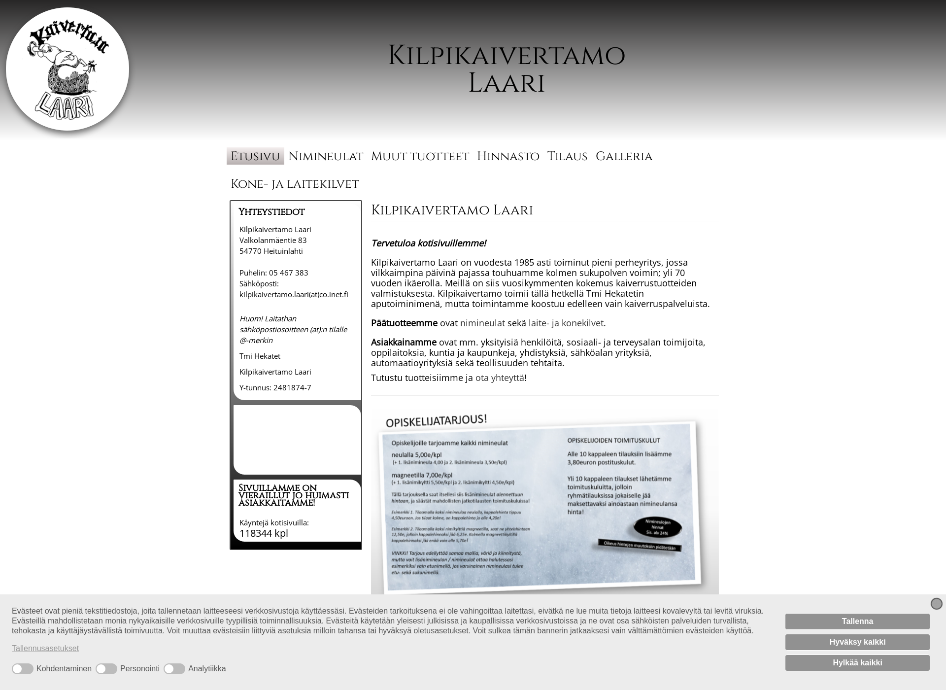 Screenshot for kilpikaivertamolaari.fi