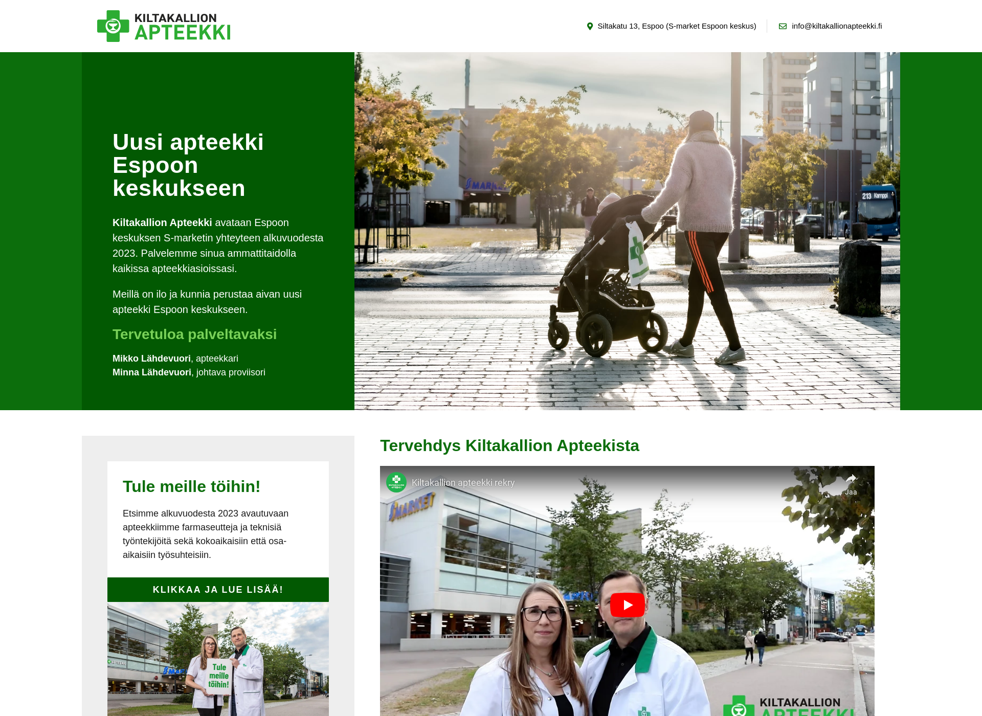 Skärmdump för kiltakallionapteekki.fi
