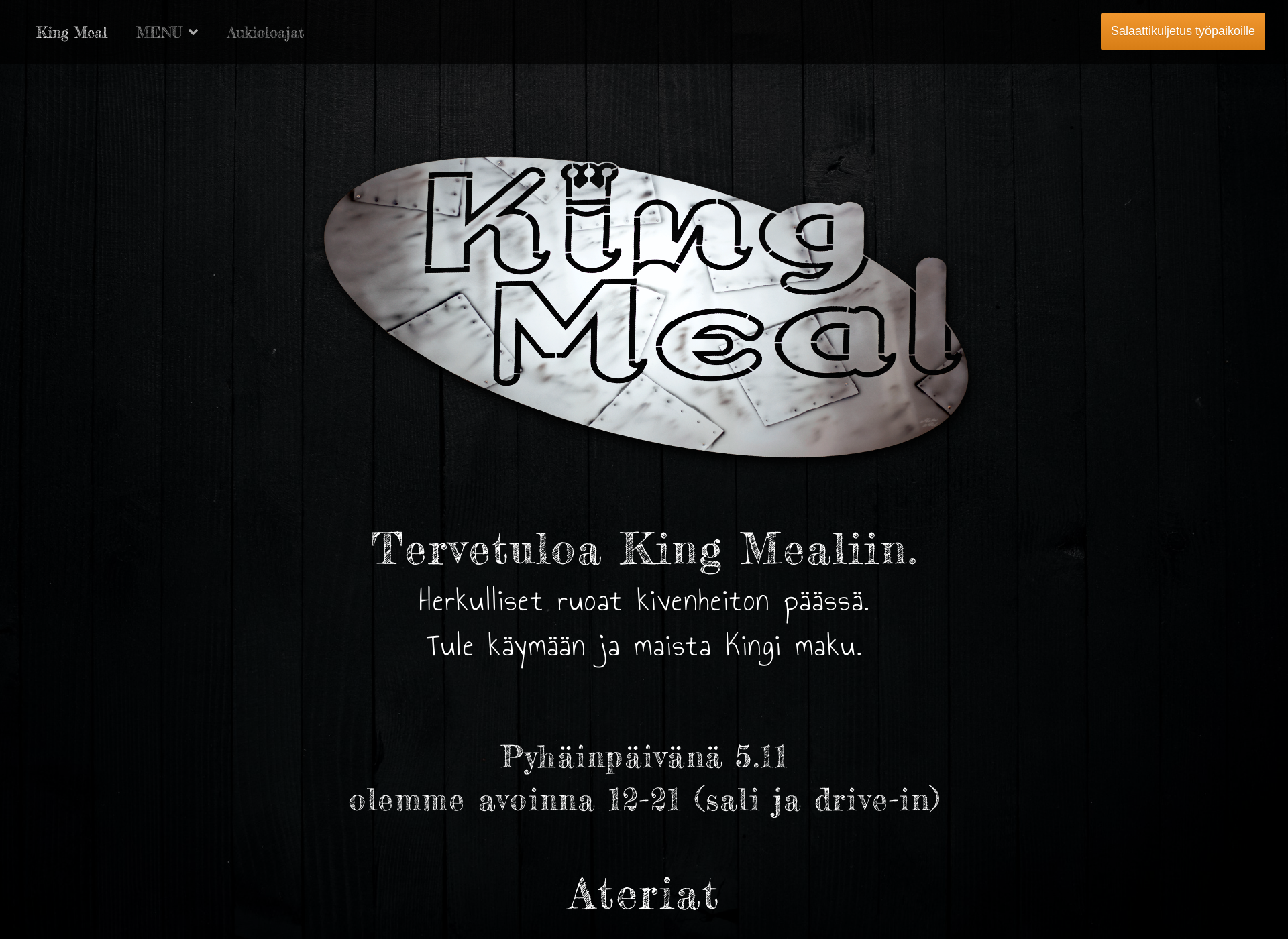 Skärmdump för kingmeal.fi