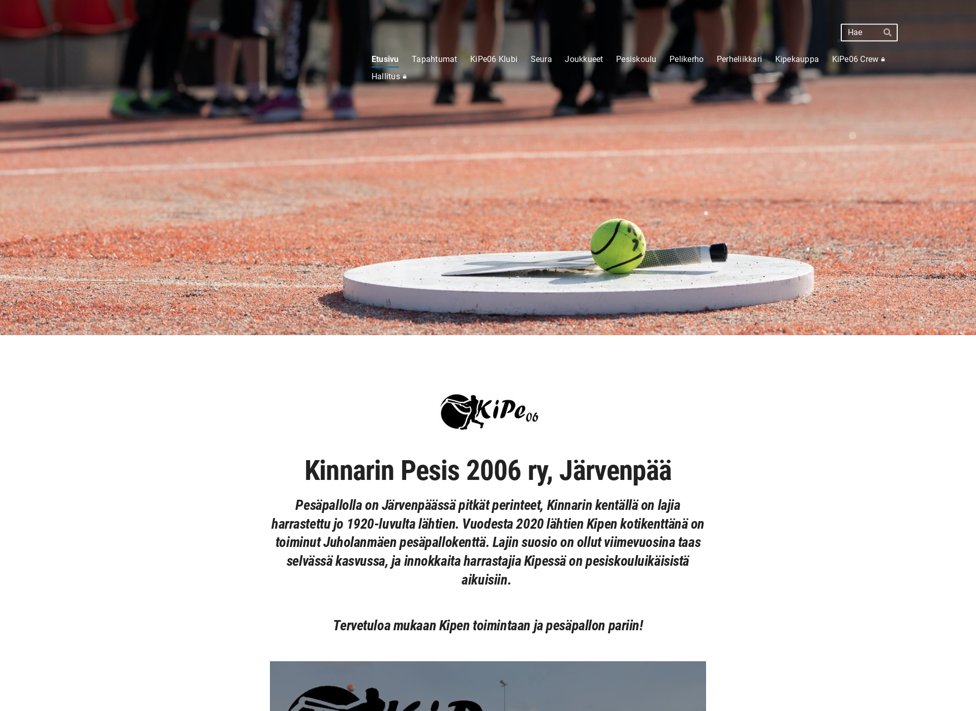 Skärmdump för kinnarinpesis.fi