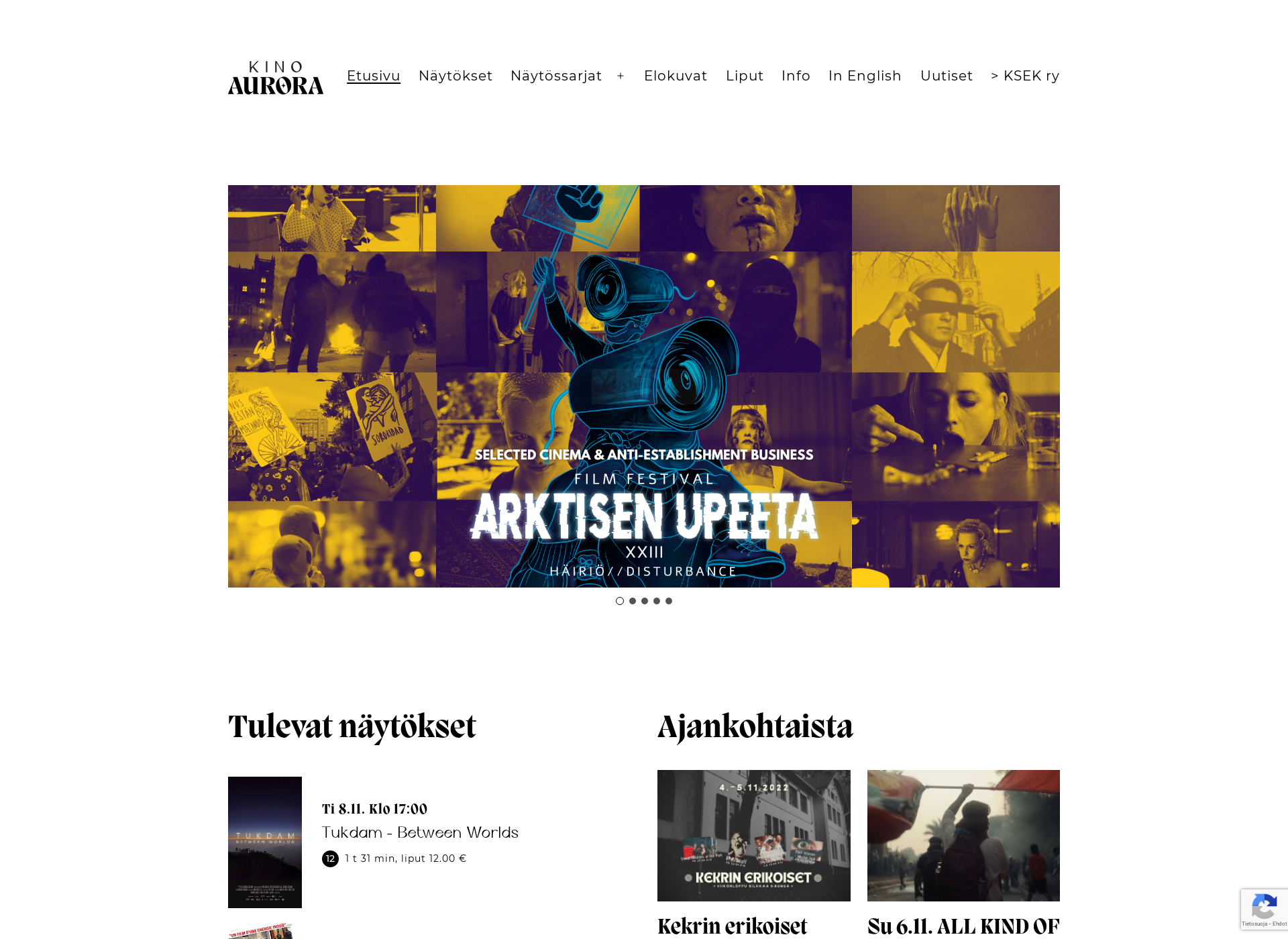Skärmdump för kinoaurora.fi