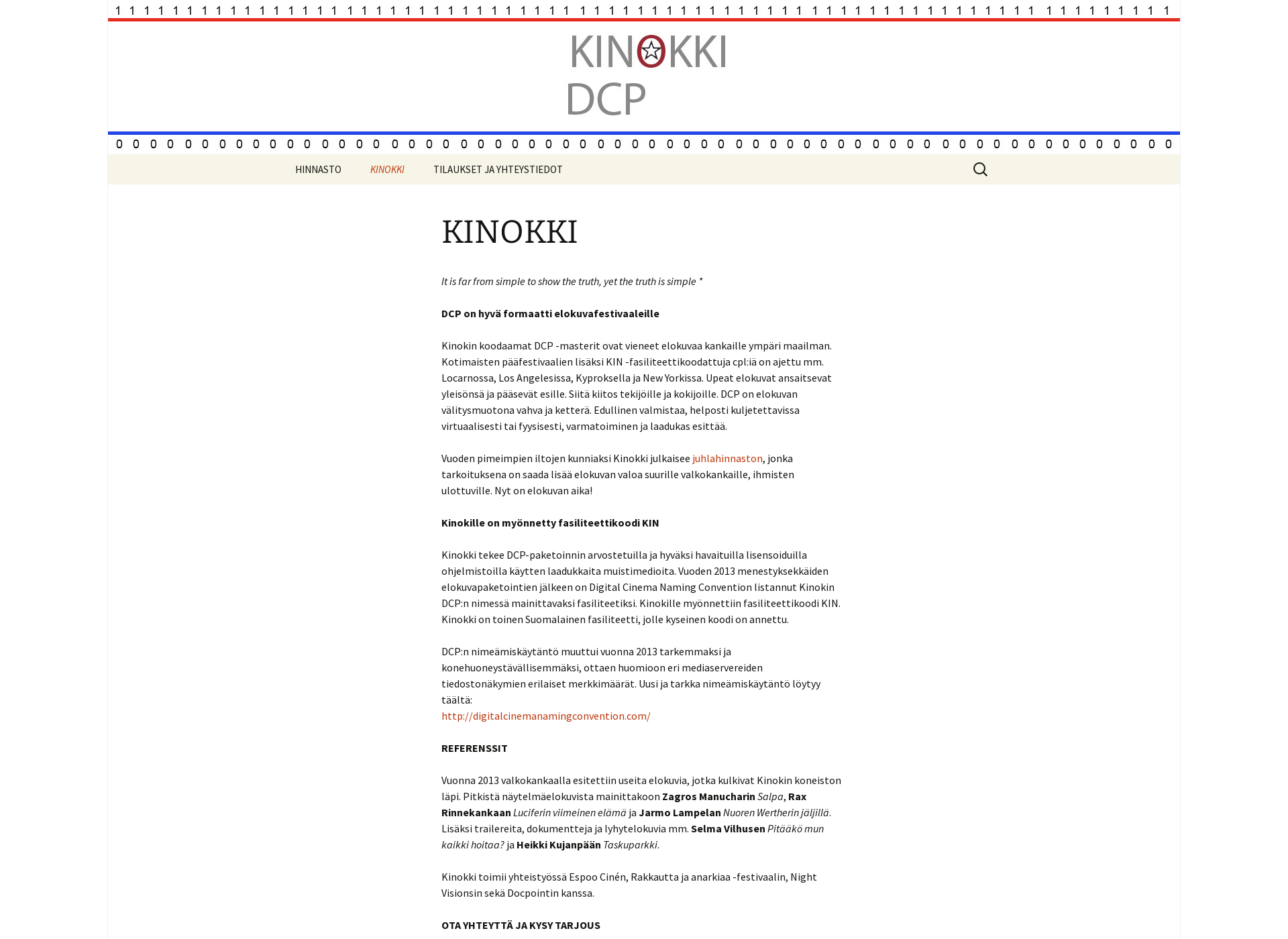 Skärmdump för kinokki.fi