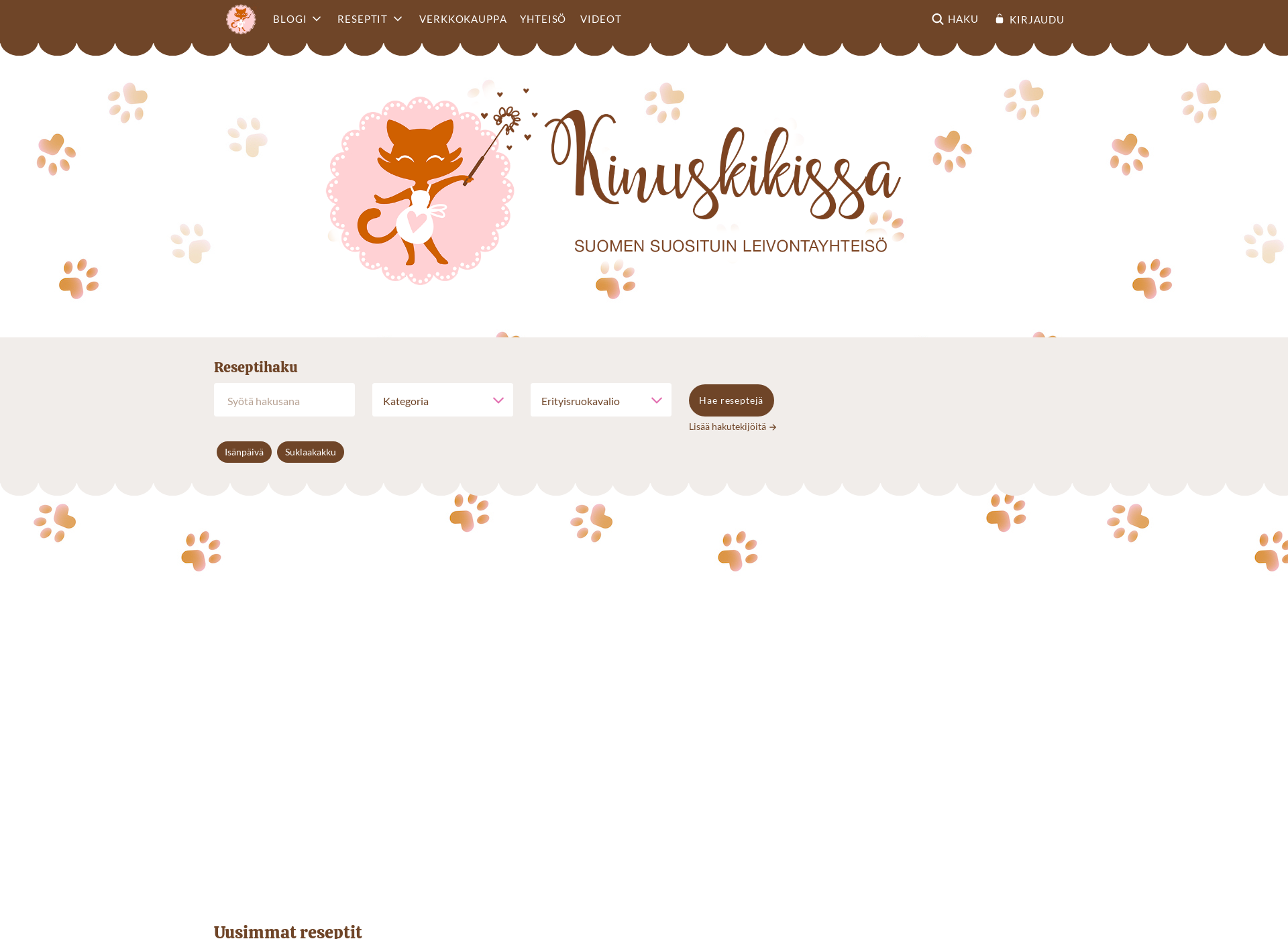 Screenshot for kinuskikissa.fi