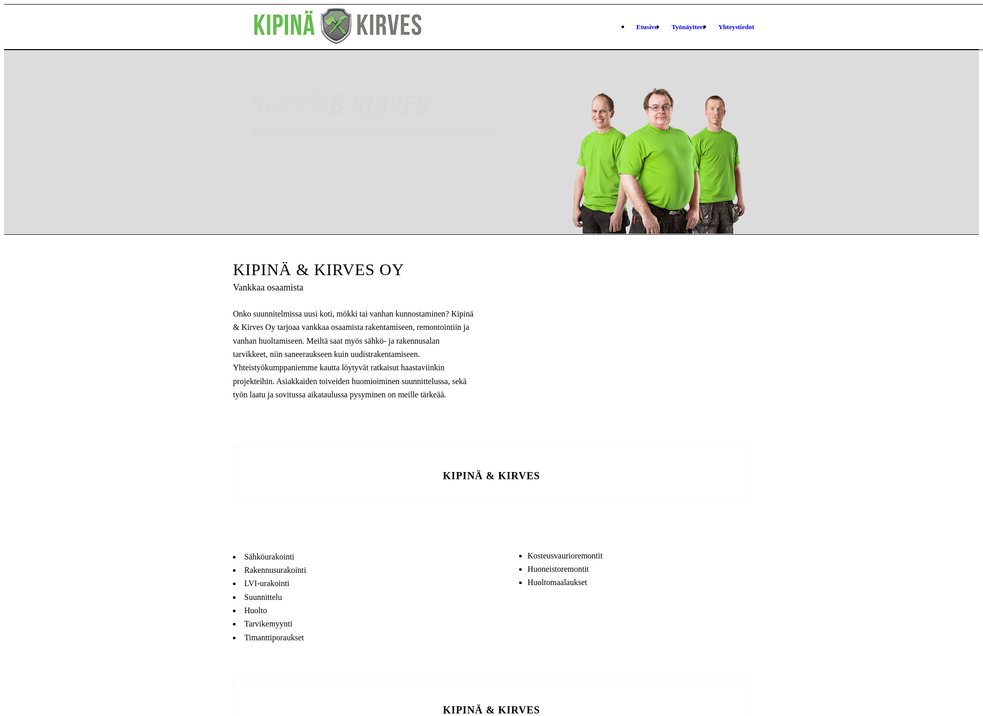 Screenshot for kipinakirves.fi