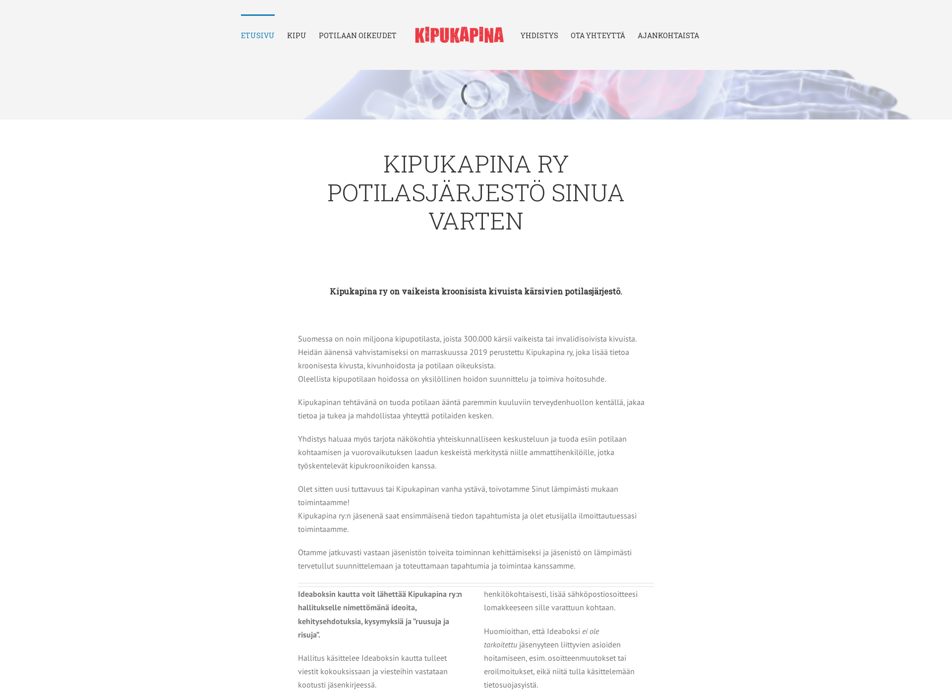 Screenshot for kipukapina.fi