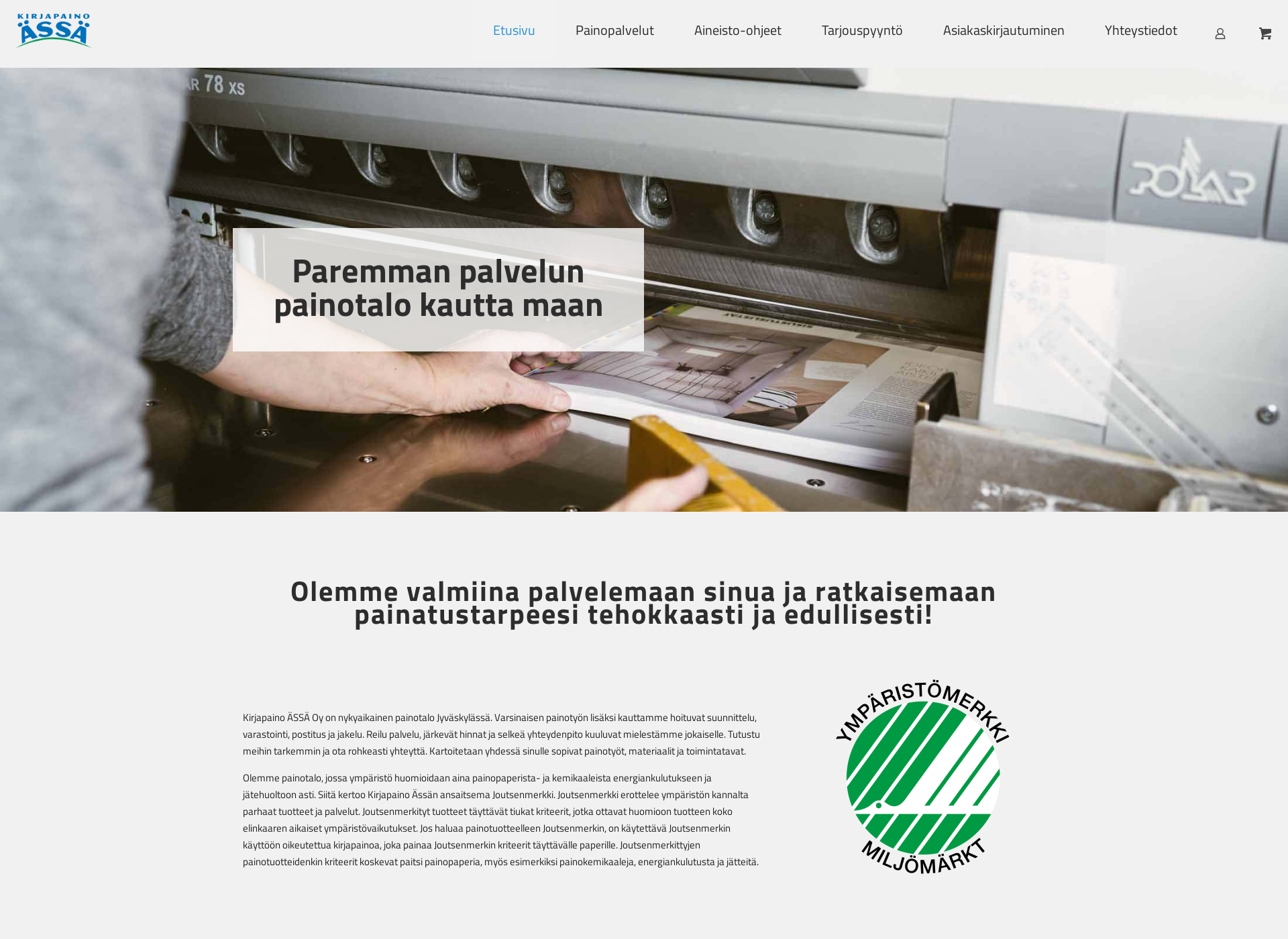 Screenshot for kirjapainoassa.fi