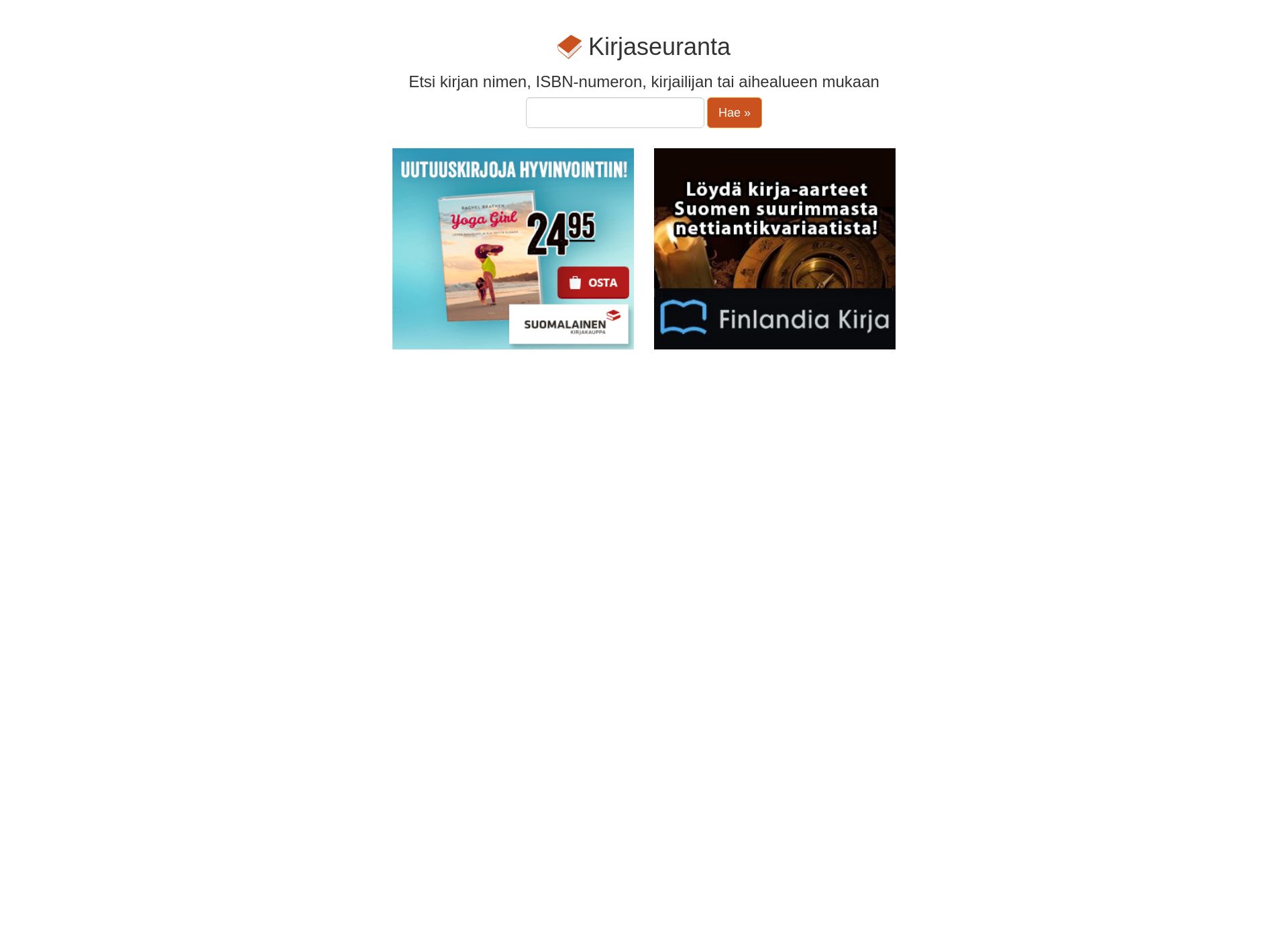 Skärmdump för kirjaseuranta.fi