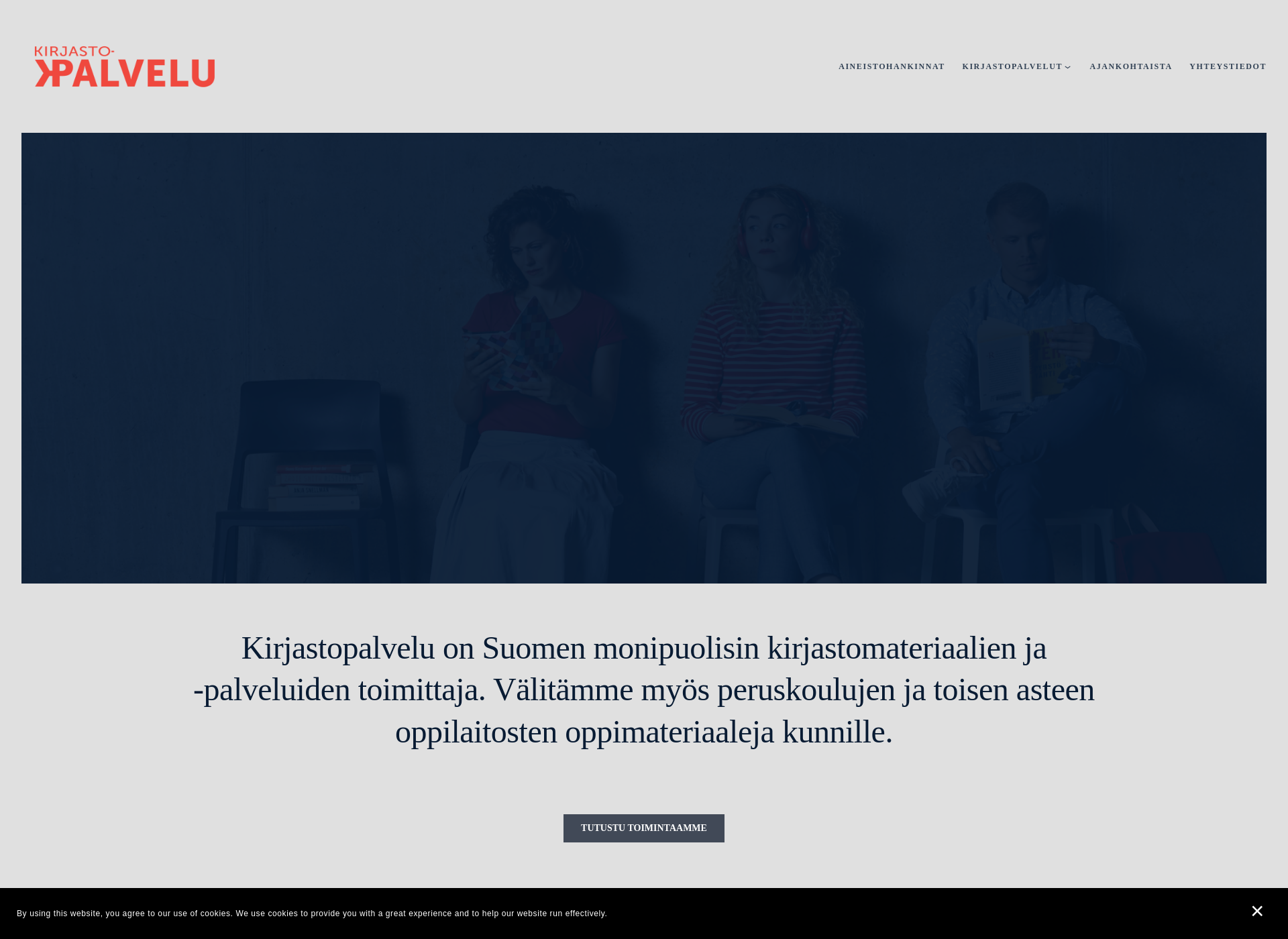 Skärmdump för kirjastopalvelu.fi