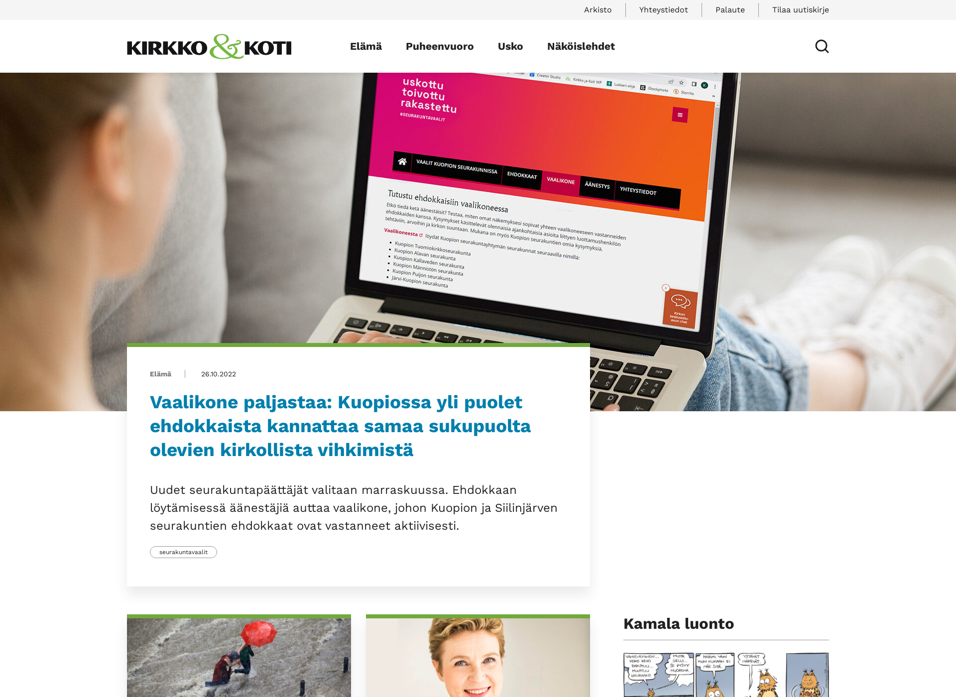 Screenshot for kirkkojakoti.fi