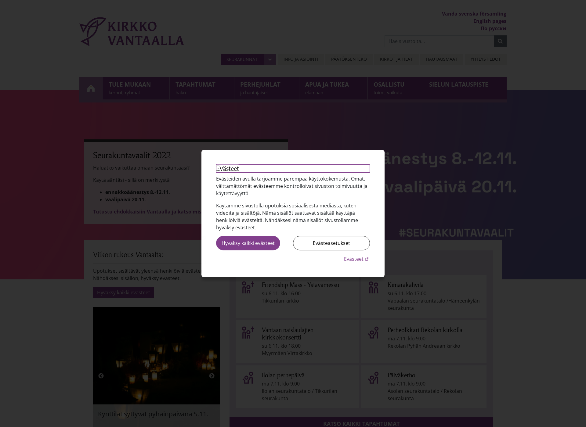 Screenshot for kirkkovantaalla.fi