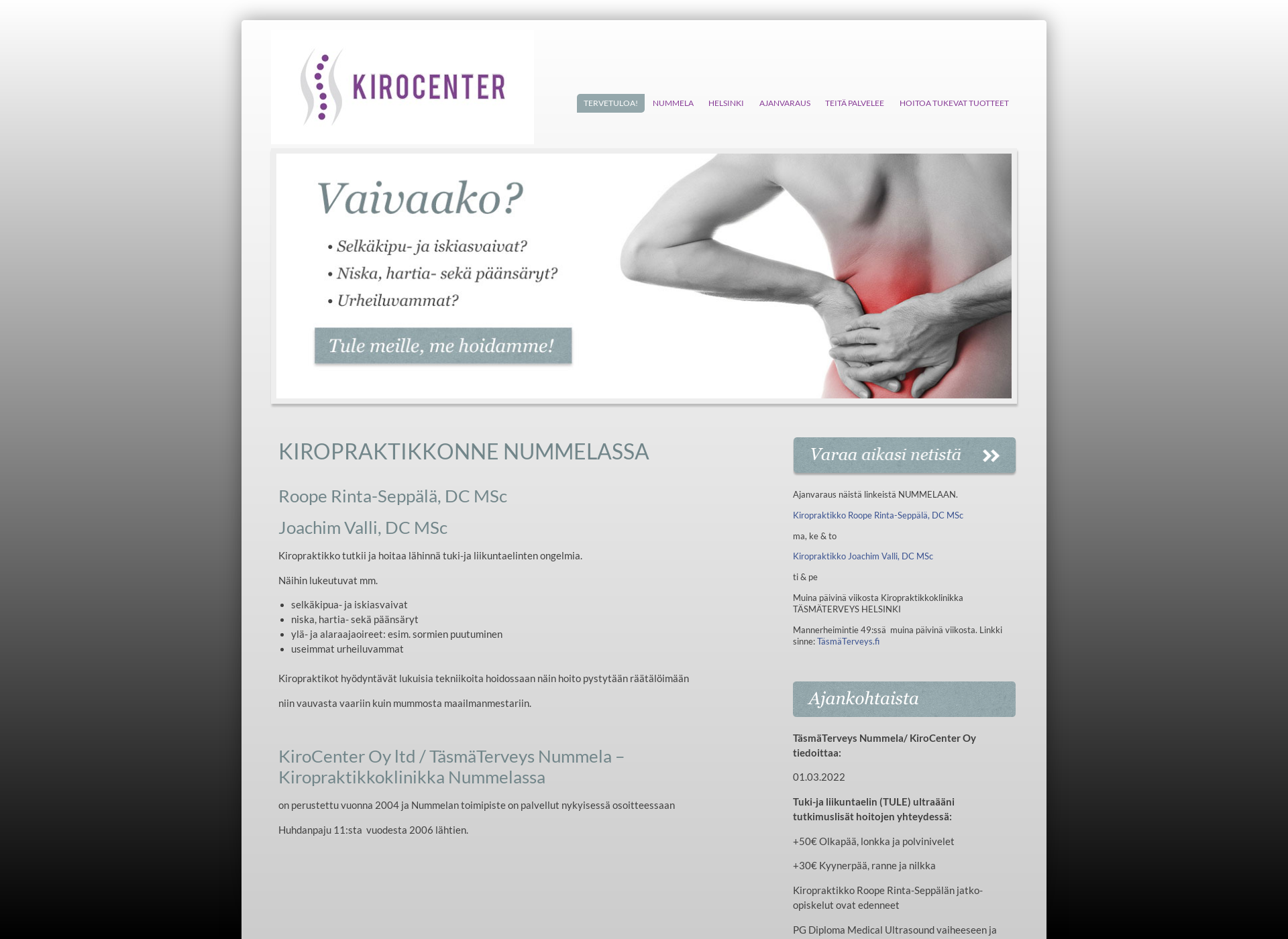 Screenshot for kirocenter.fi