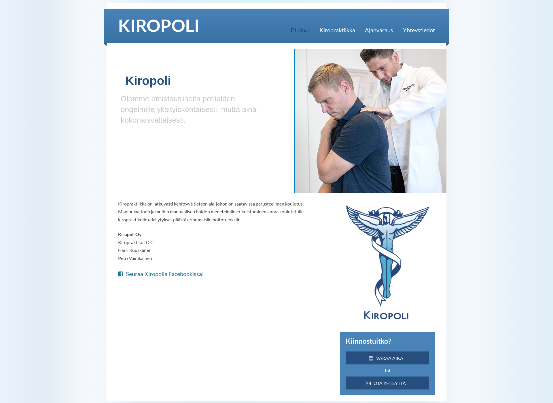 Screenshot for kiropoli.fi