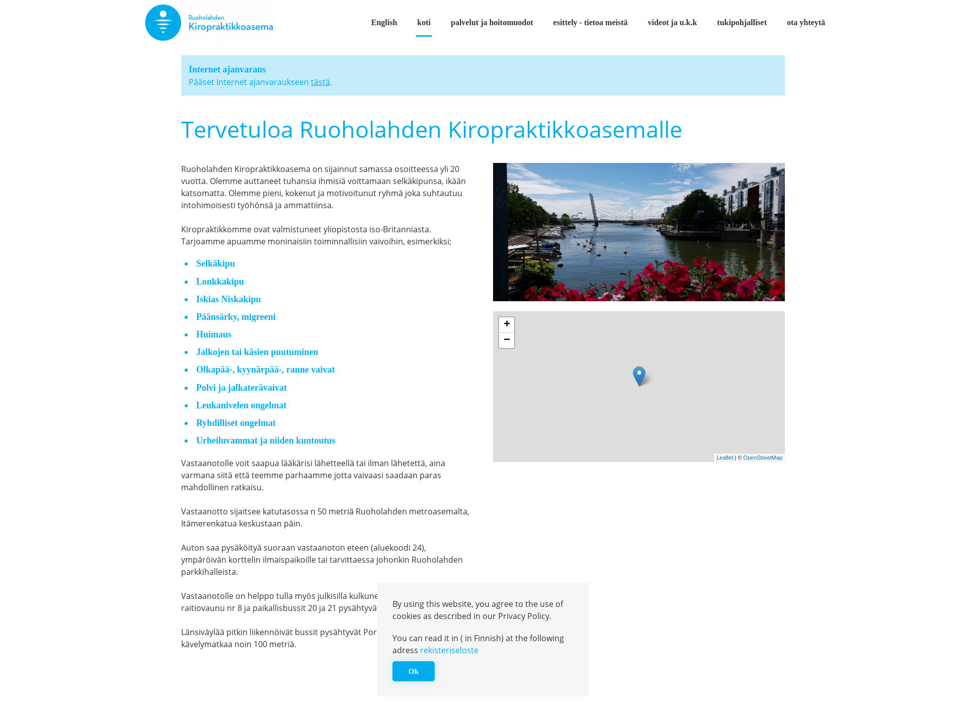 Screenshot for kiropraktikkoasema.fi
