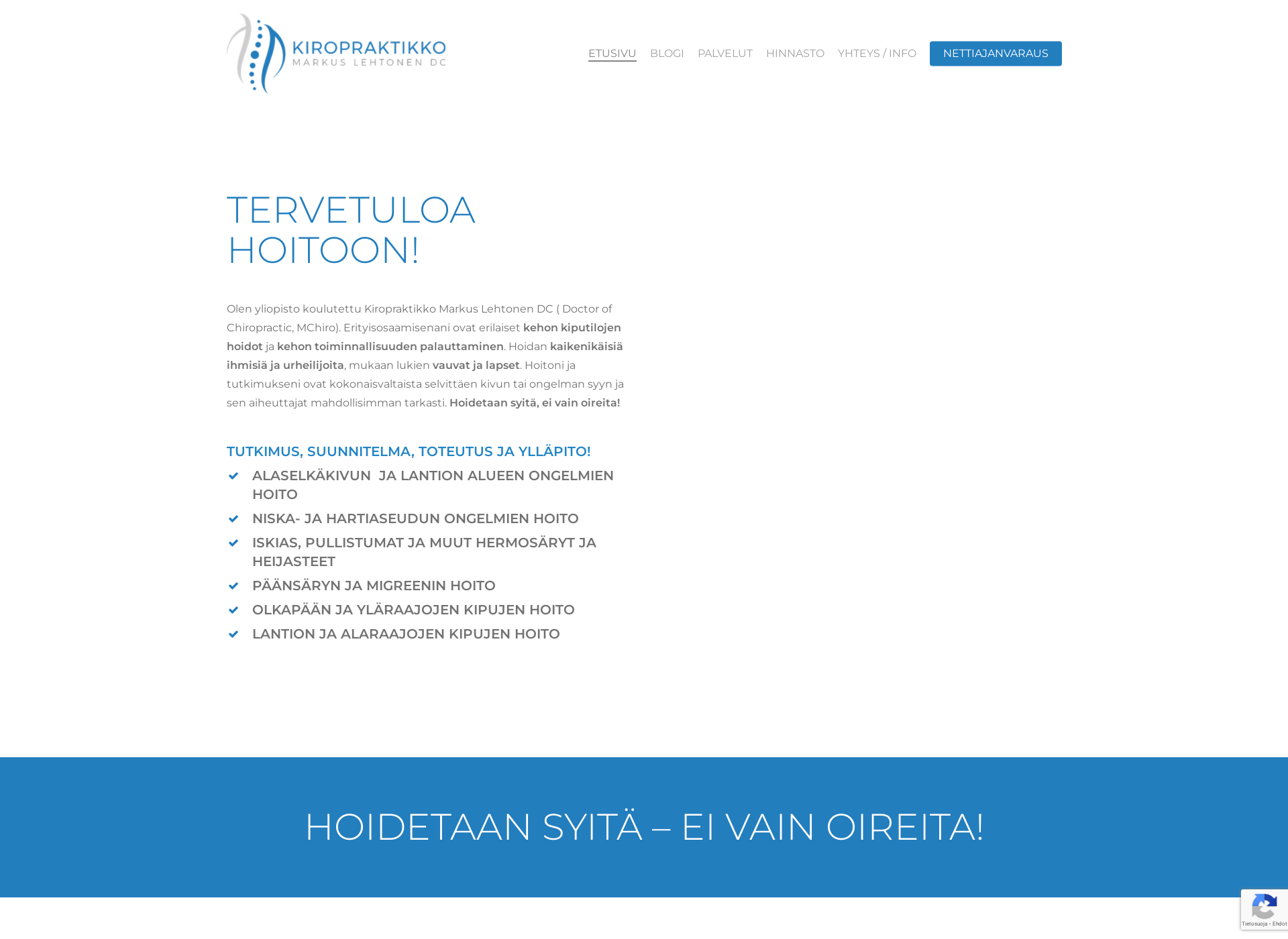 Screenshot for kiropraktikkomarkus.fi