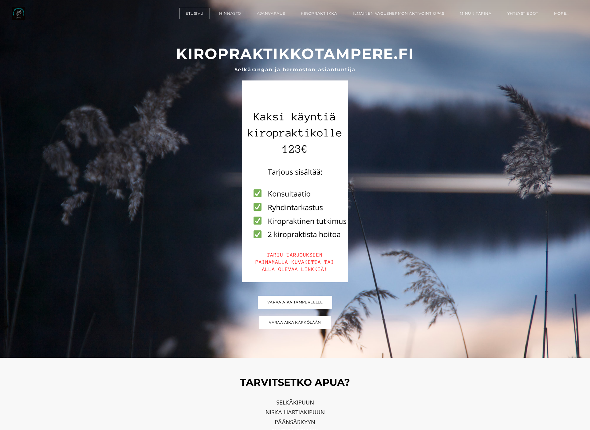 Screenshot for kiropraktikkotampere.fi