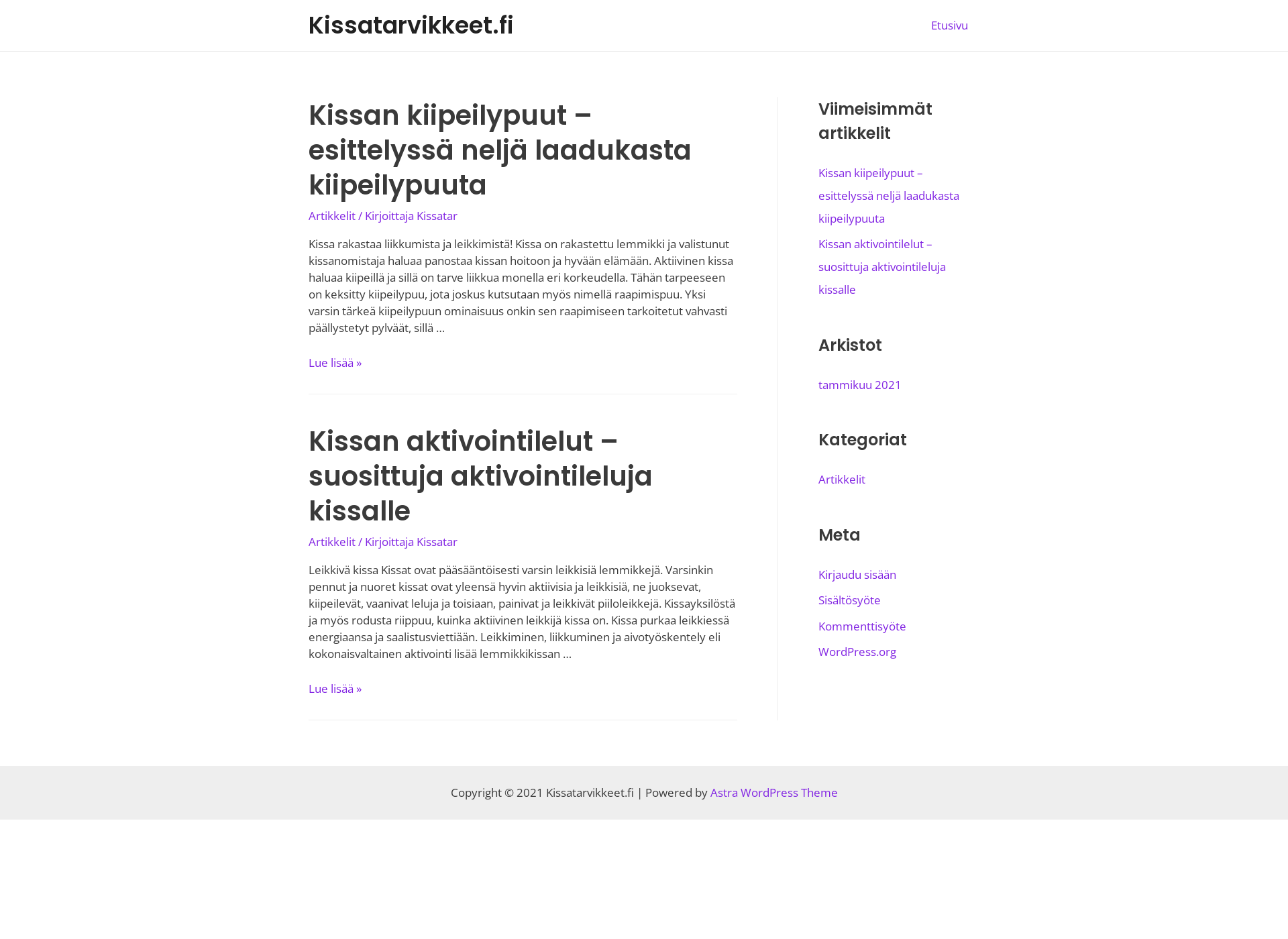 Screenshot for kissatarvikkeet.fi