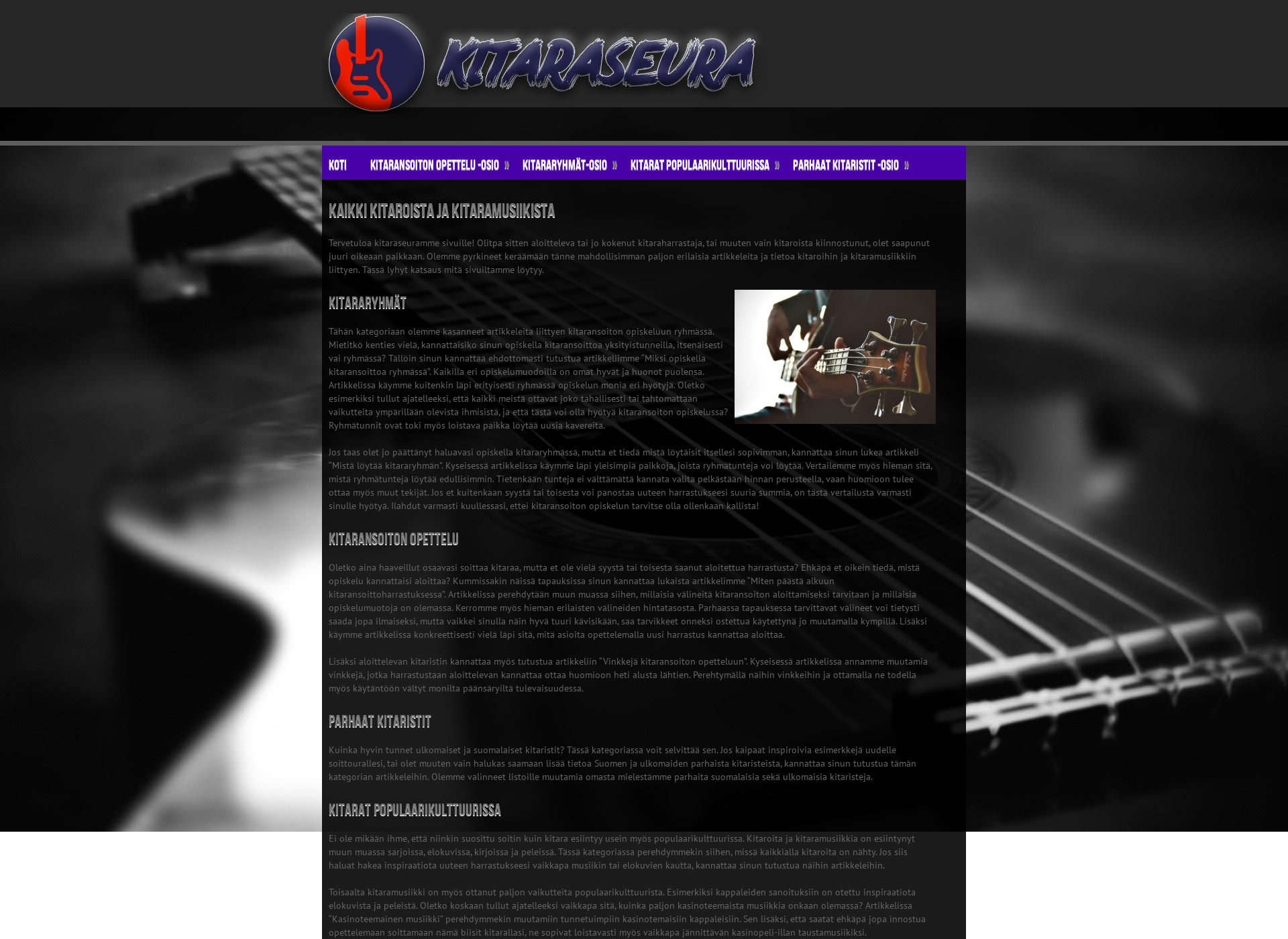 Screenshot for kitaraseura.fi