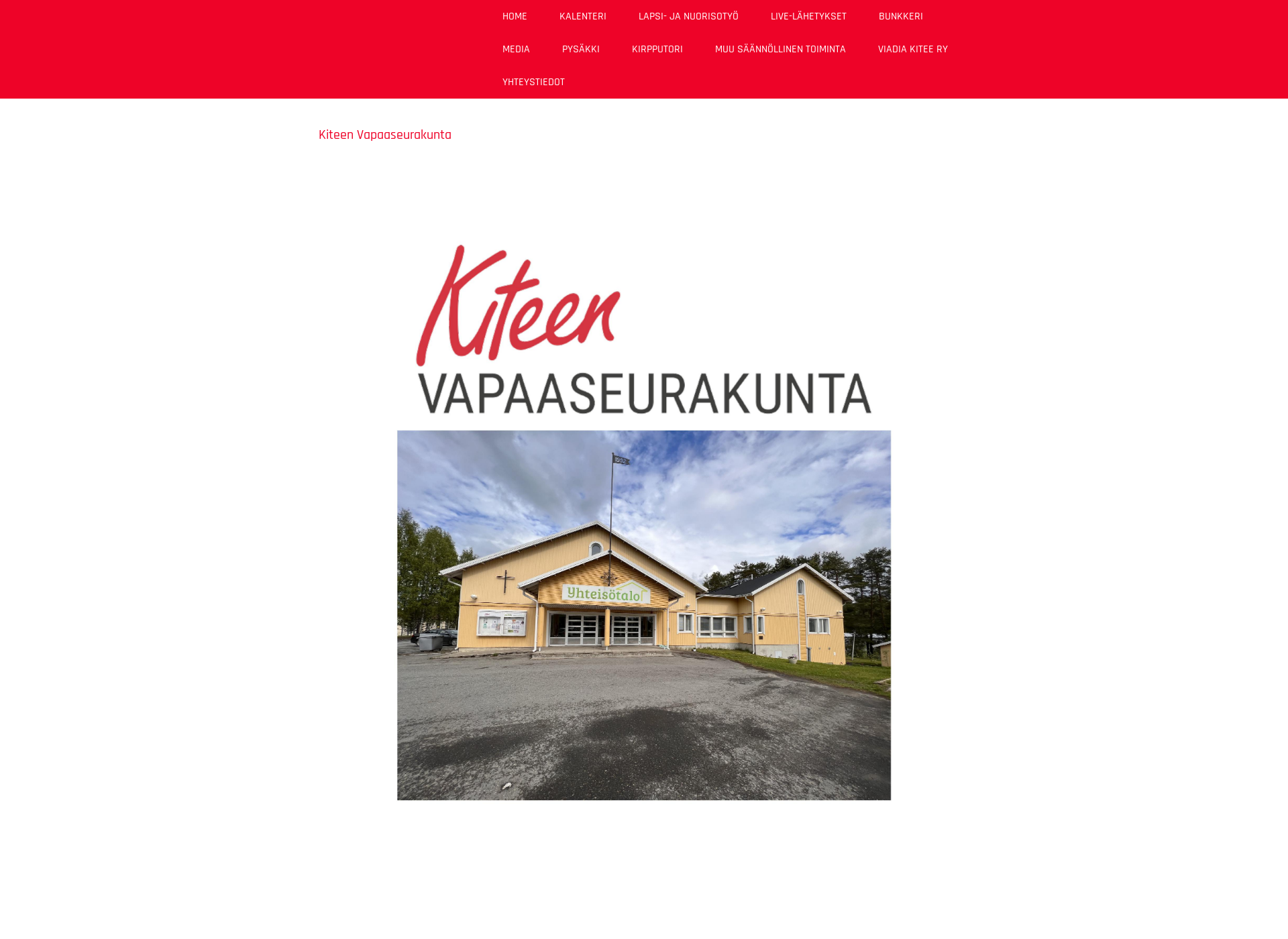 Screenshot for kiteenvapaaseurakunta.fi