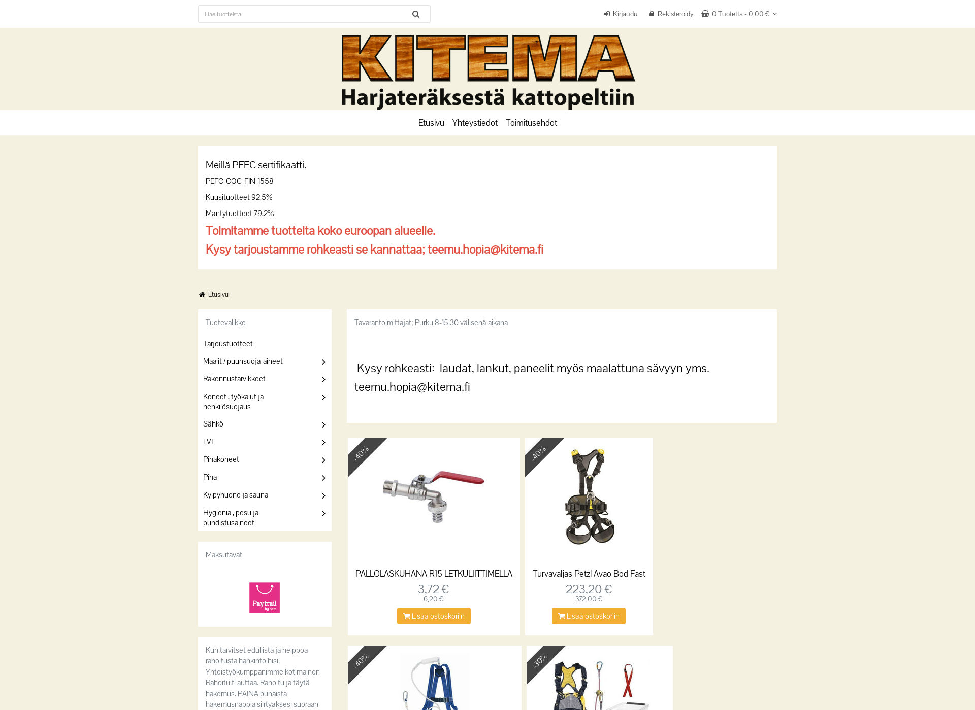Skärmdump för kitema.fi