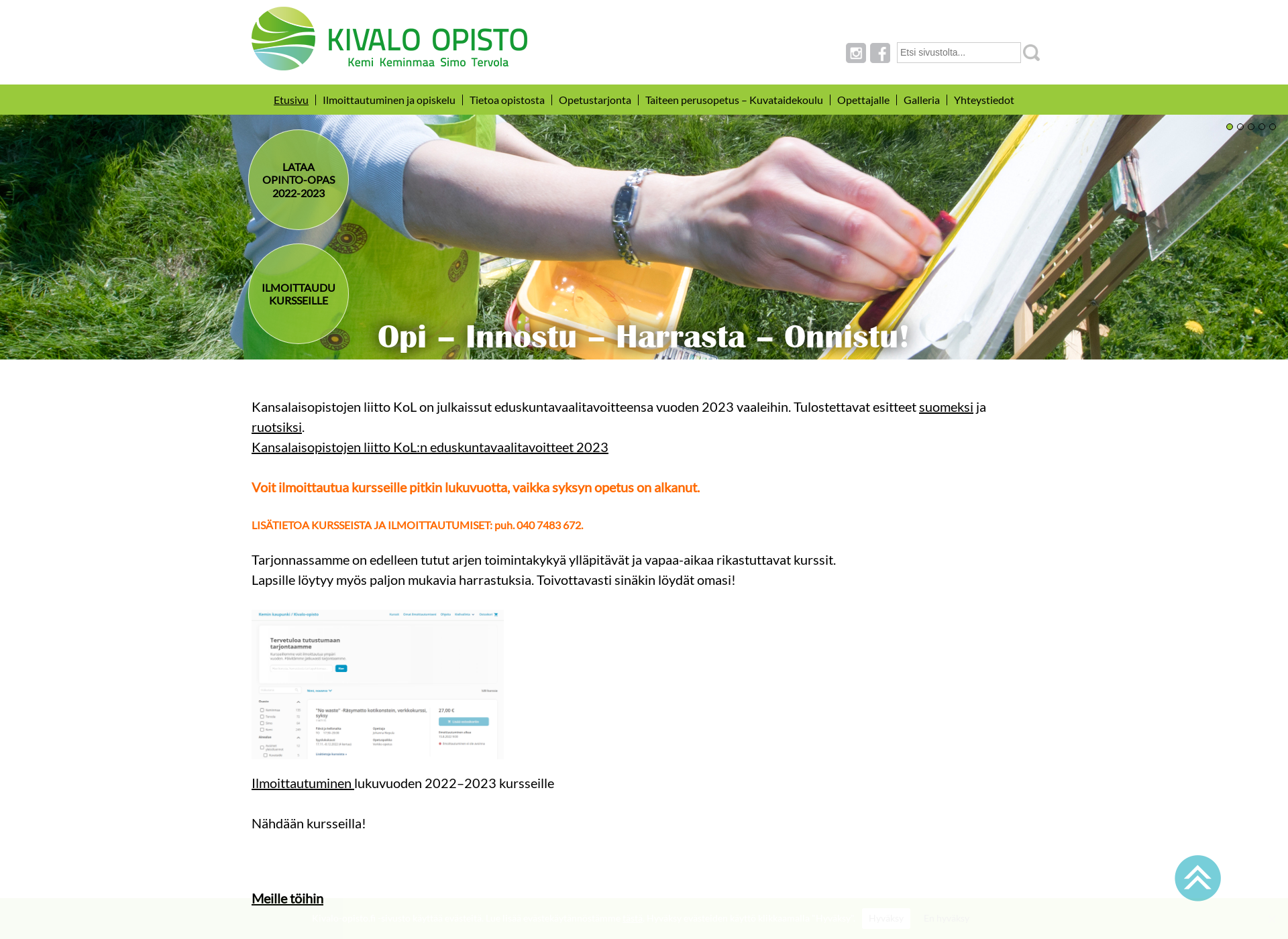 Screenshot for kivalo-opisto.fi