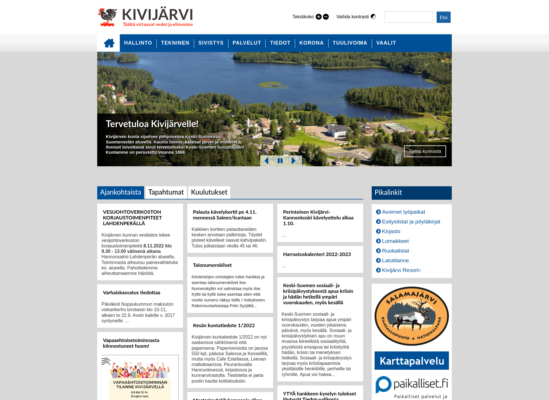 Skärmdump för kivijärvi.fi
