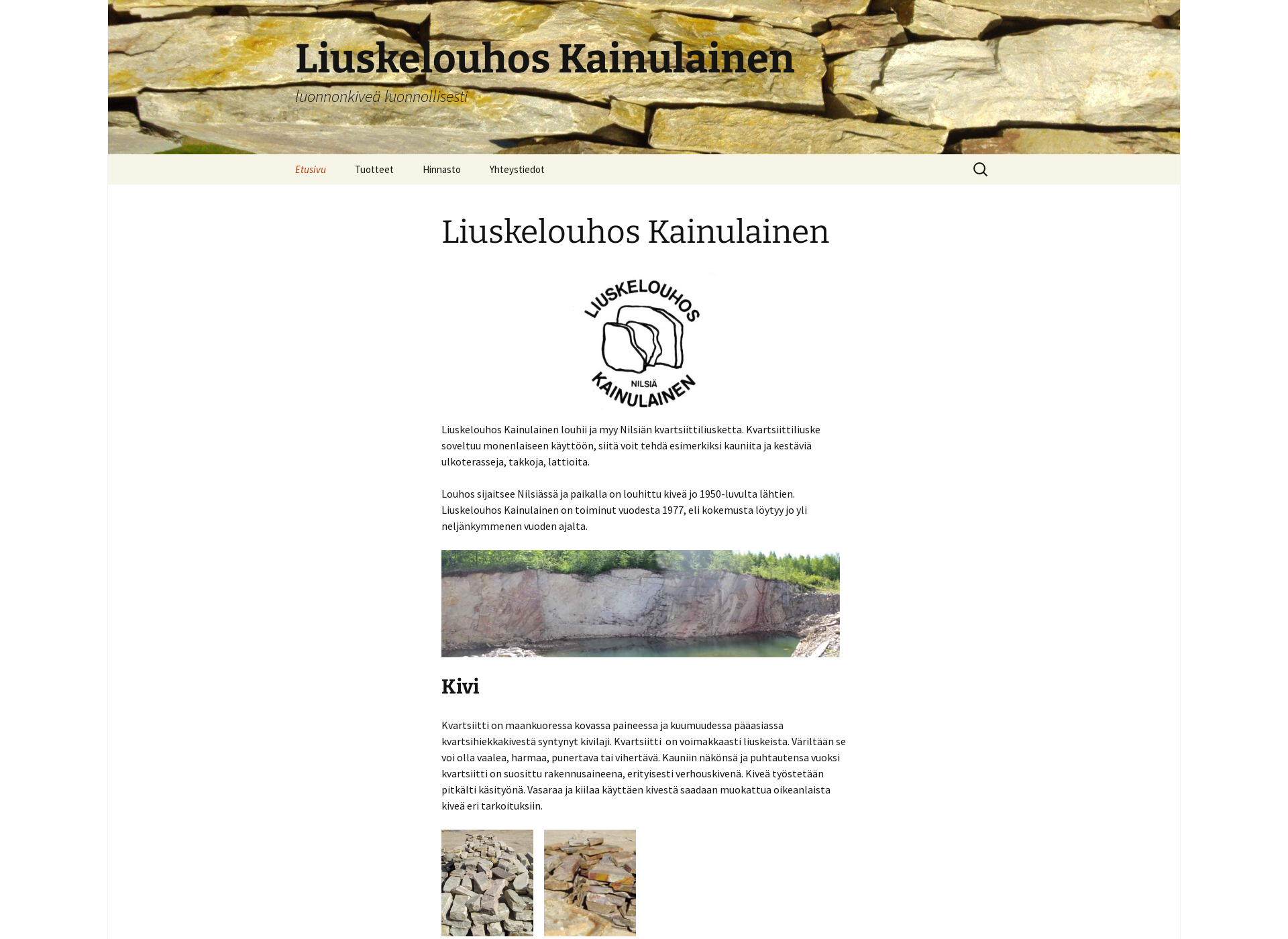 Skärmdump för kivikainulainen.fi
