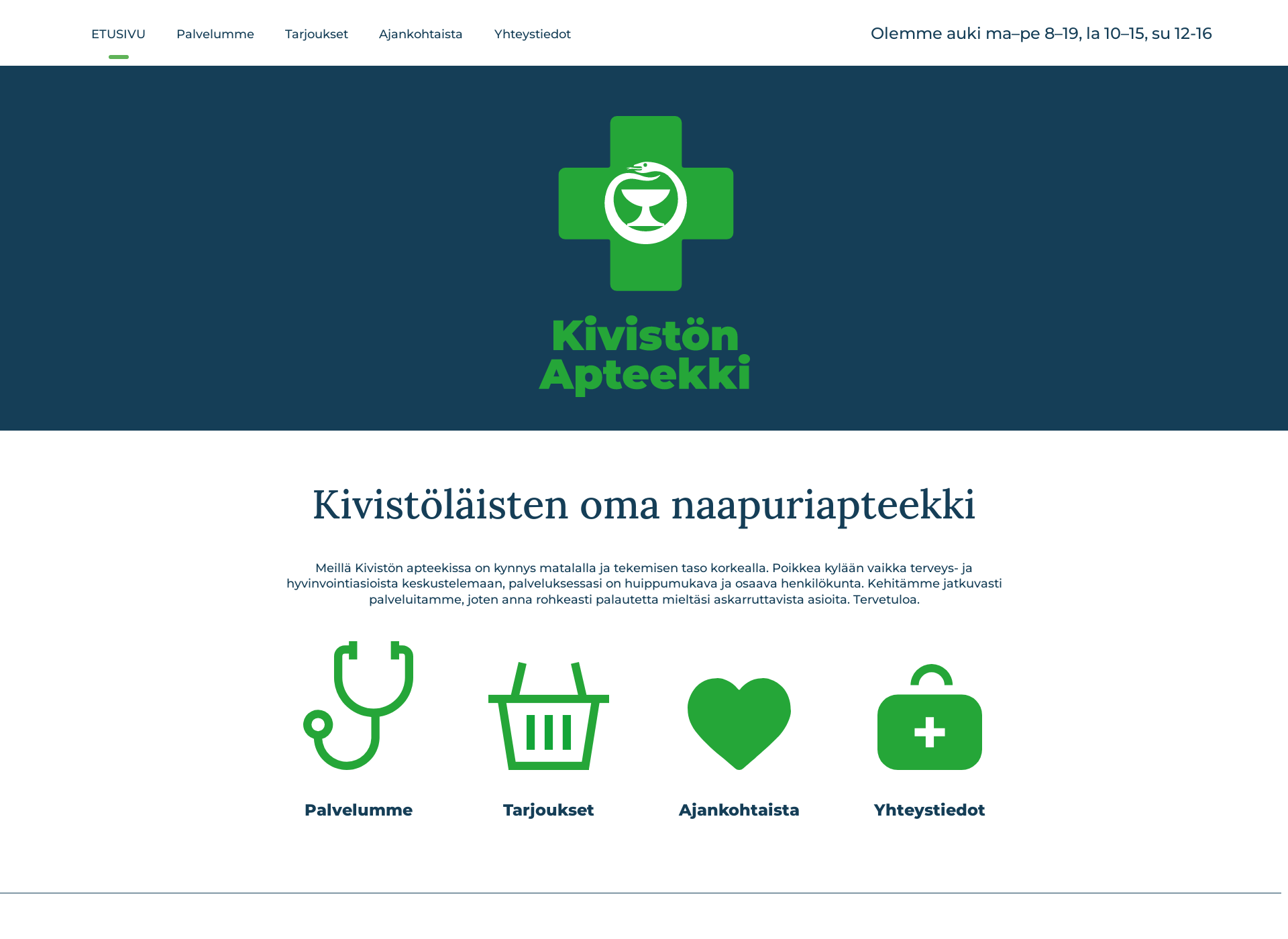 Screenshot for kivistonkeskusapteekki.fi